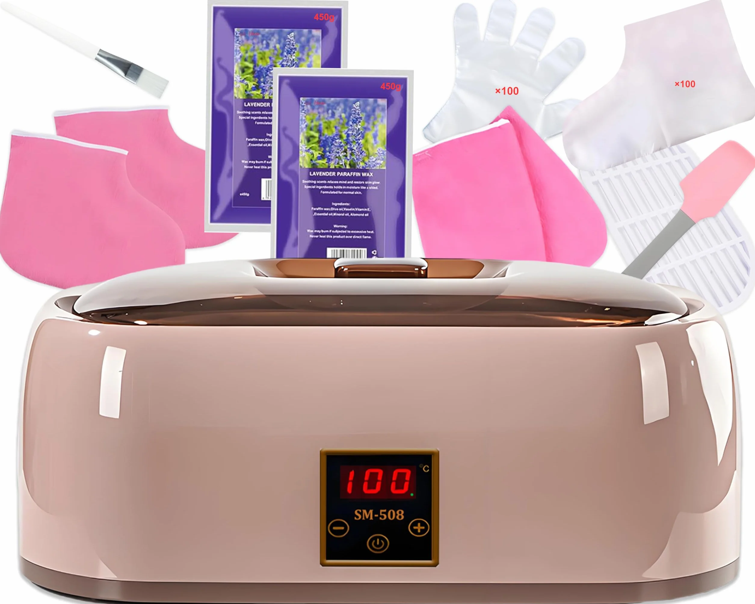 Paraffina Bath,4000ml scalda paraffina mani piedi professionale for Hands and Feet,include cera di paraffina per bagno di paraffina,Bagno di paraffina con tecnologia LED
