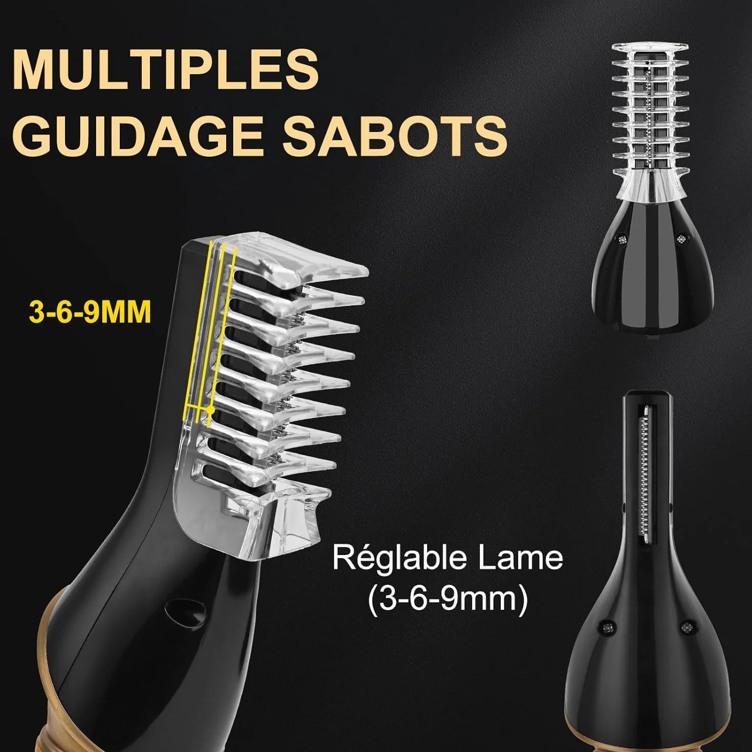 Rasoio Elettrico Barba, 6 in 1 Versatilit Tagliacapelli Uomo Professionale, Regolabarba Uomo T-lama Trimmer Kit, Macchinetta per Capelli con Display LED, Adatto Uomo/Famiglia/Barbiere