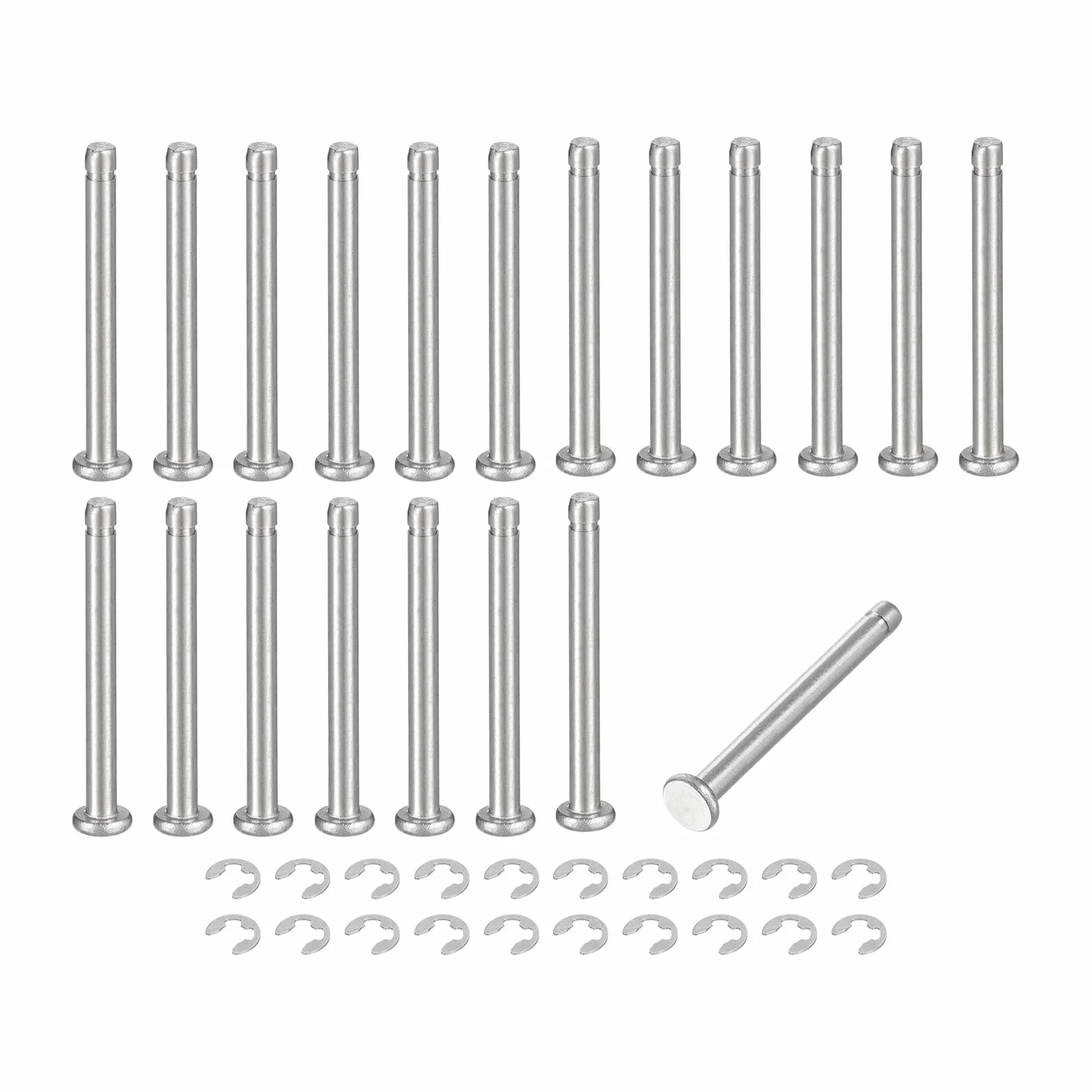 Perno Posizionamento Cilindrico Elastico M3x30mm Acciaio Inossidabile 304, Clip Fissaggio, Argento