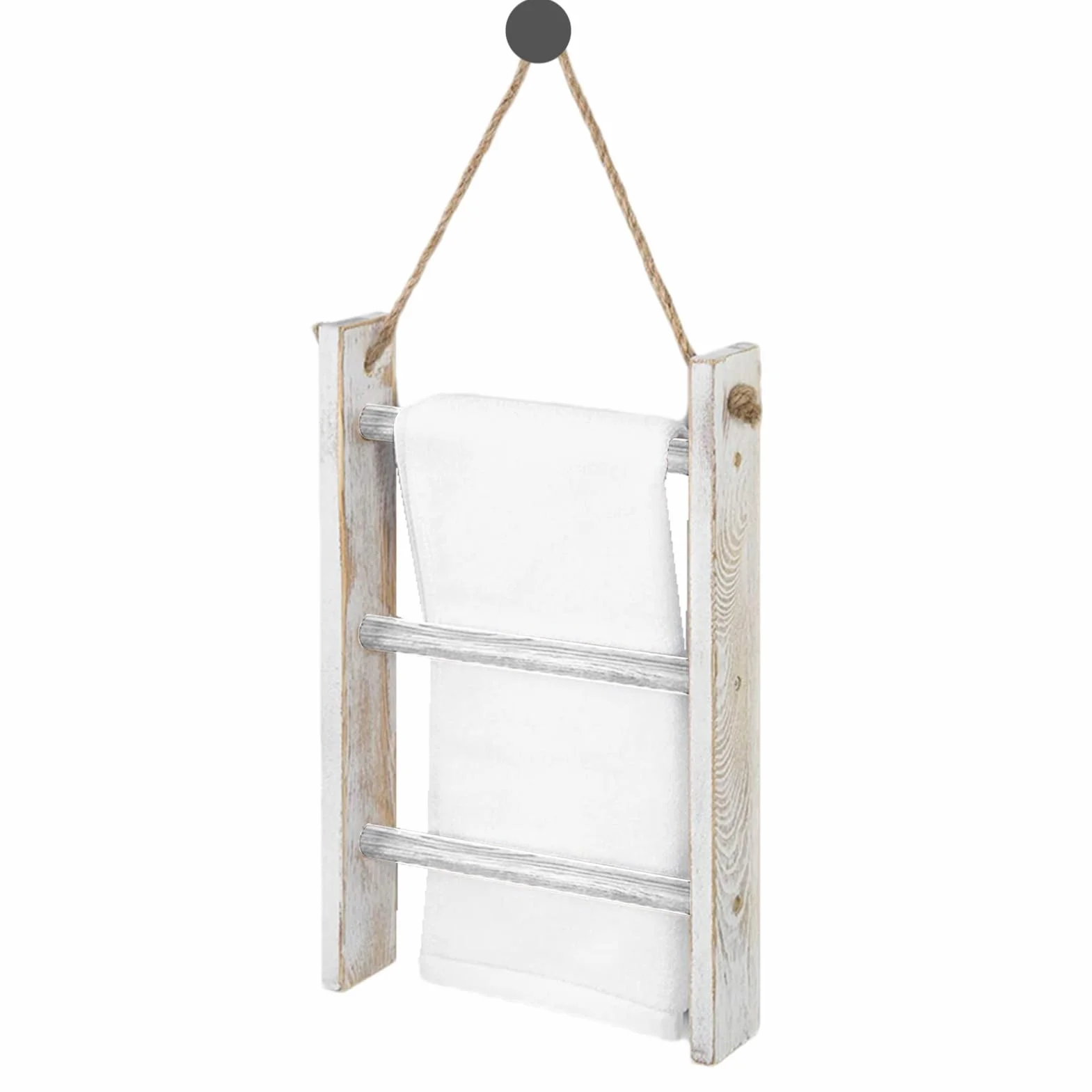 Scala Porta Asciugamani Bagno 3 Livelli Legno 26x5,5x40cm