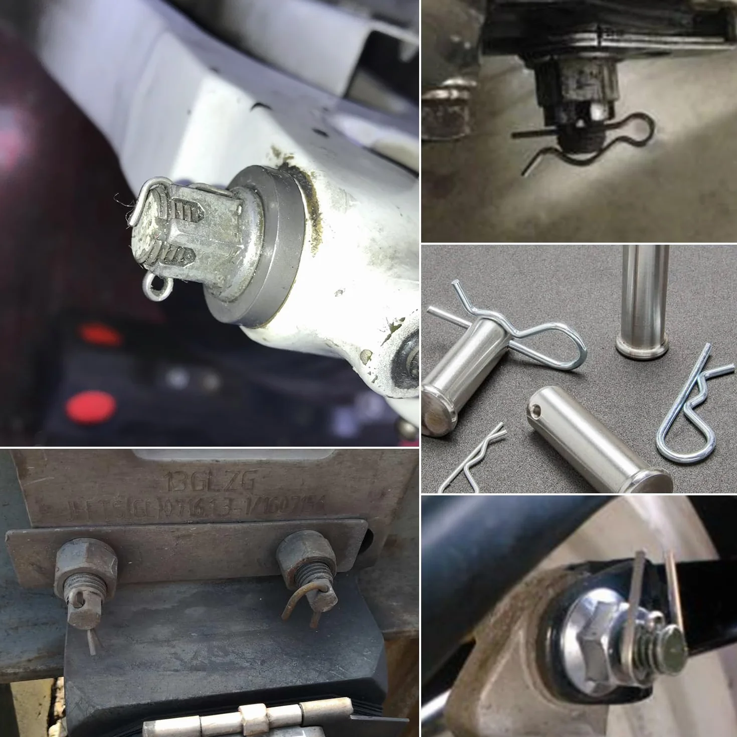 Assortimento di Coppiglie Elastiche Cotter Pins, Spaccate e R Clips Set per Trattori Auto