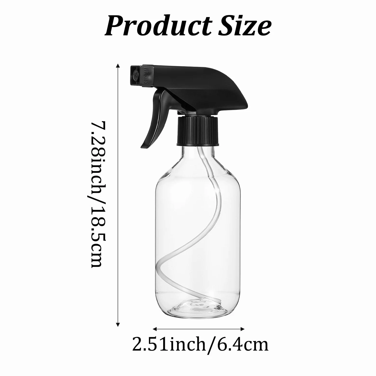 Gjinxi 10 bottigliette spray in plastica da 300 ml, vuote, trasparenti, ricaricabili, con ugello spray regolabile, per la pulizia di capelli, piante e animali domestici
