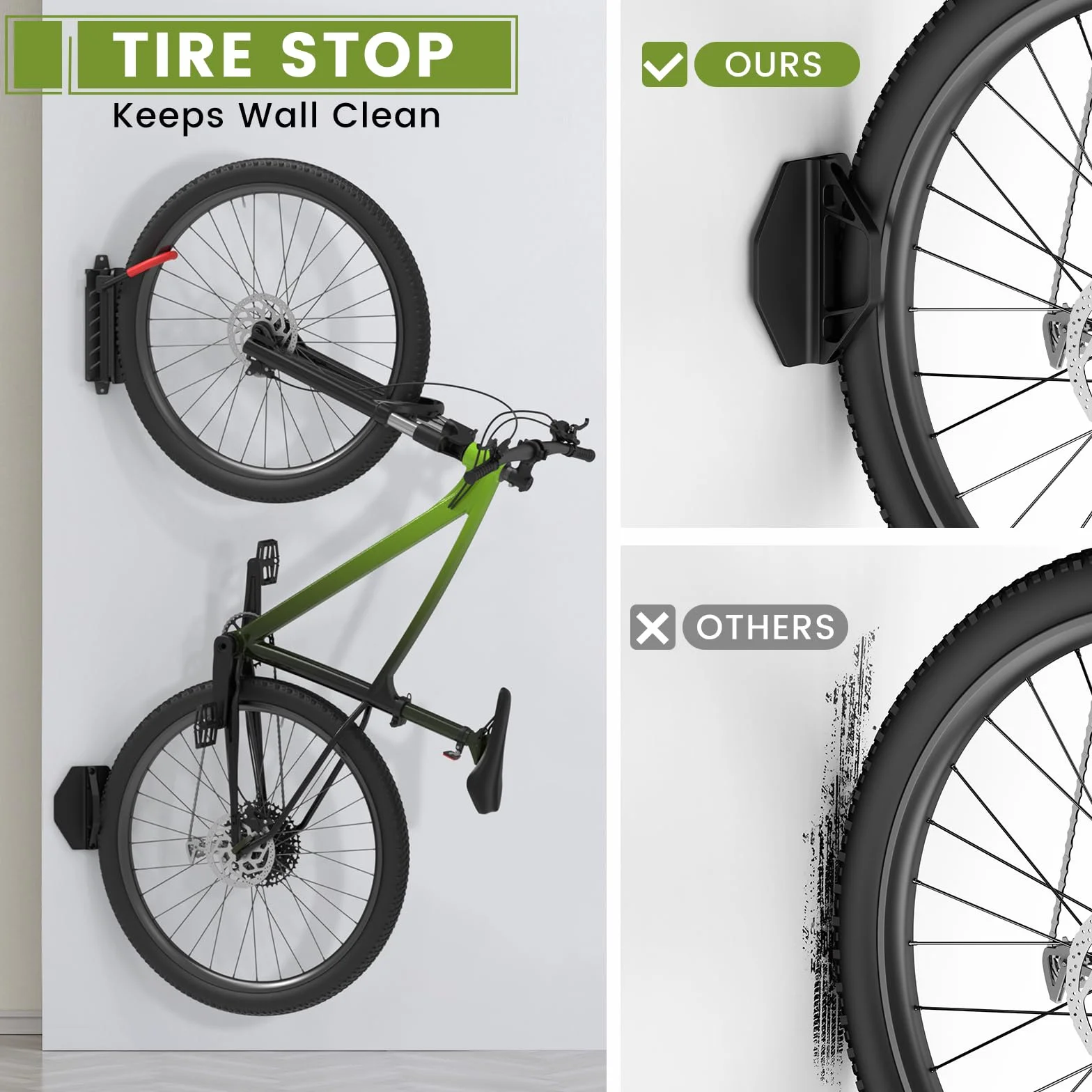 Housolution Supporto Girevole per Biciclette, Gancio da Parete Verticale, 66 Libbre, 2 Pezzi