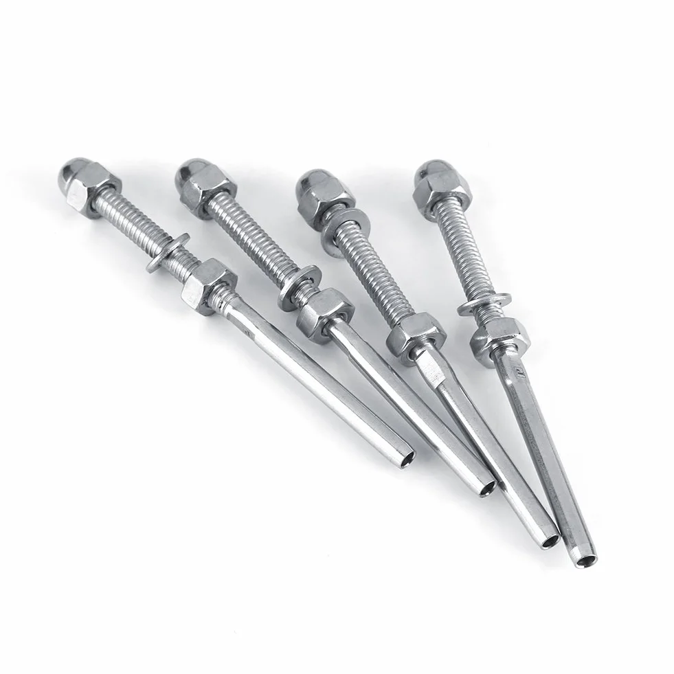 Parte finale di bullone tensore filettato 1/8" in acciaio inox per ringhiera a cavo, 10 unità