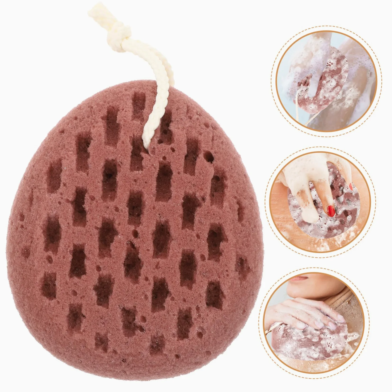 Angoily 4pezzi Spugna Da Bagno Esfoliante Morbida Per Corpo Spugna Per Lavaggio Schiena Design Compatto Per e Bagno Facile Da Pulire e Asciugare Per Adulti
