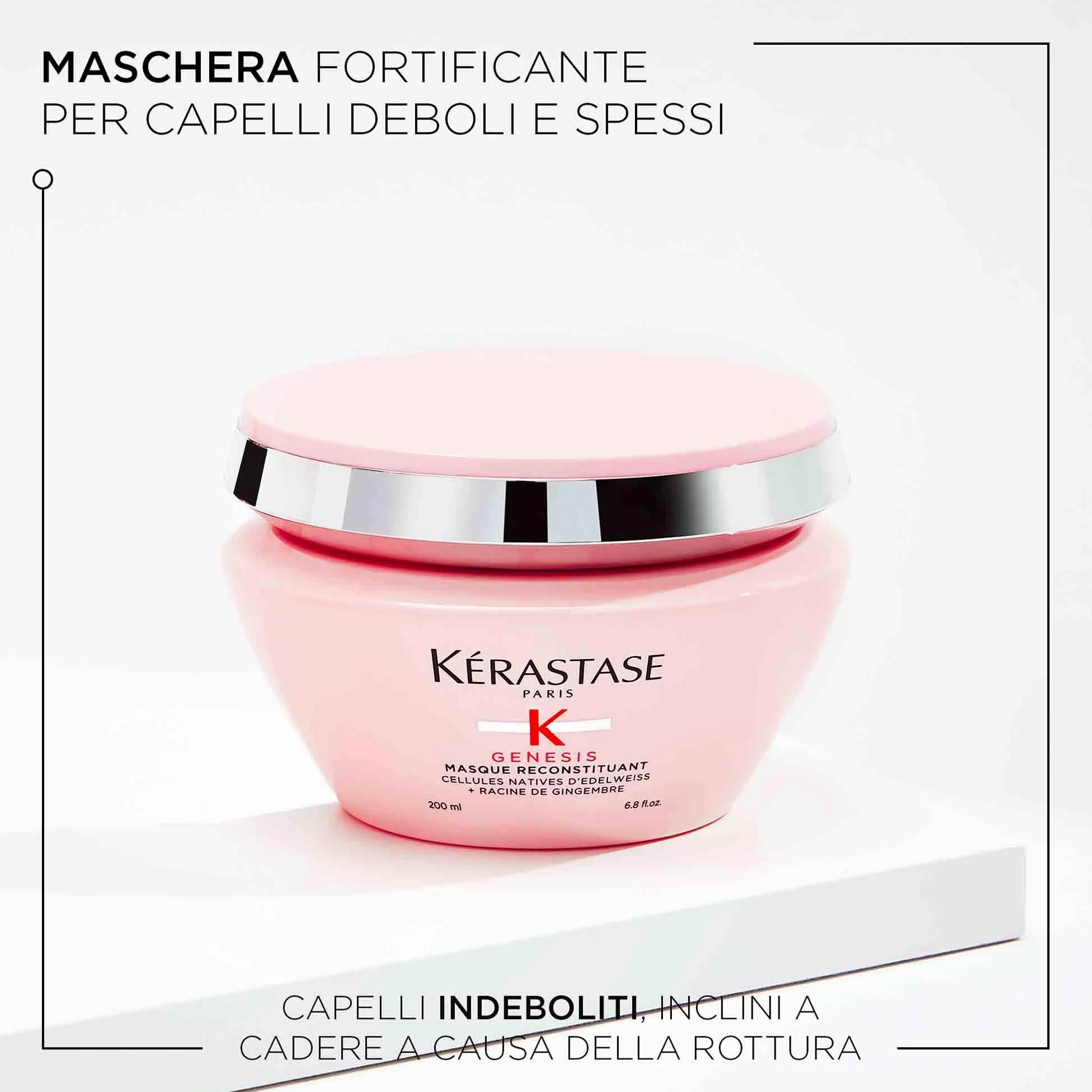 Kérastase | Genesis, Maschera Anti-Caduta, Idratazione & Riparazione, Per Capelli Fragili, Reconstituant, 200 ml & Genesis, Shampoo Anti-Caduta & Nutriente, Per Capelli Fragili, Secchi & Spessi