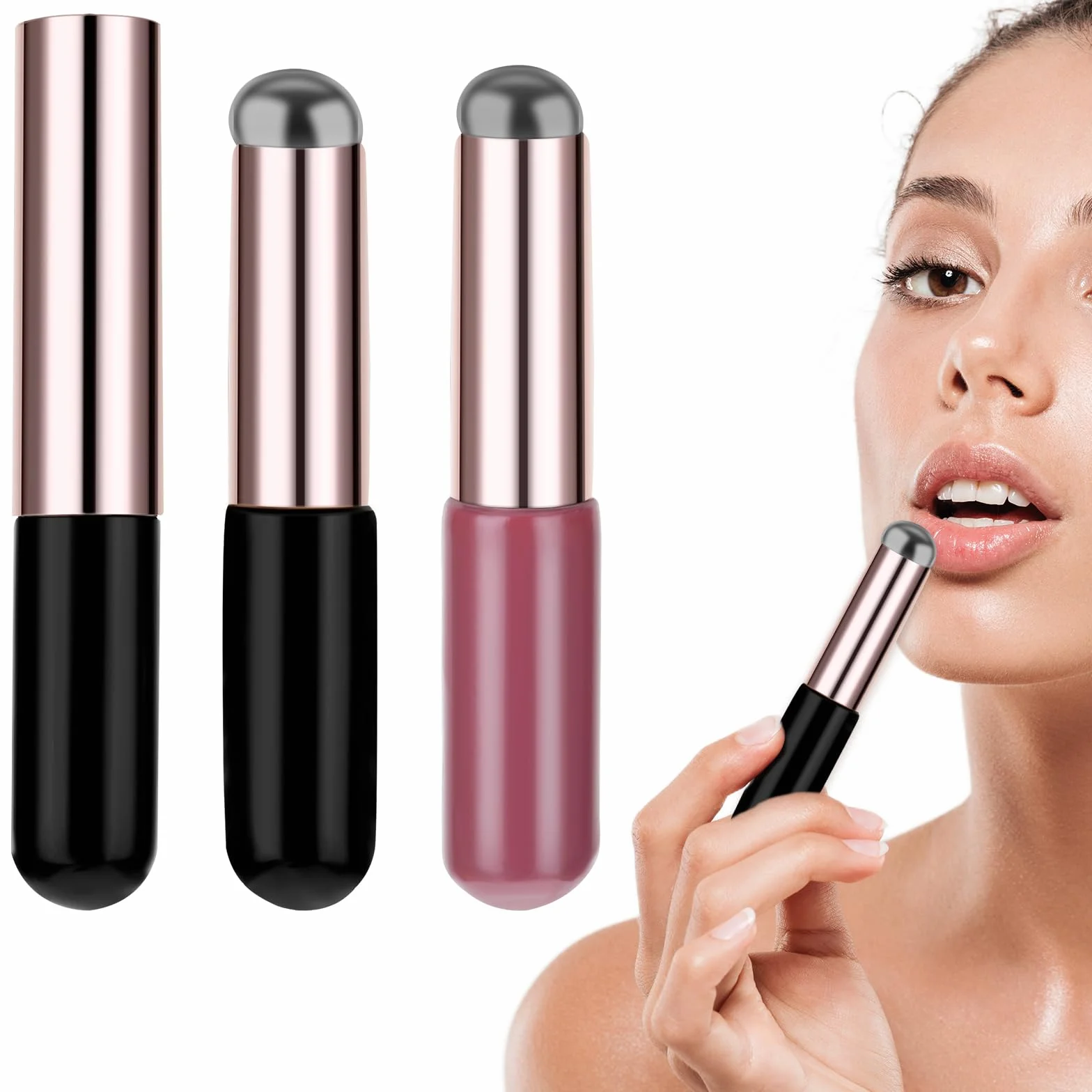 Confezione 2 Pennelli Labbra Silicone Applicatore Labbra Silicone Cappuccio Applicatore Elastico Silicone Pennello Maschera Pennello Silicone Pennello Applicatore Previene Desquamazione Delle Labbra