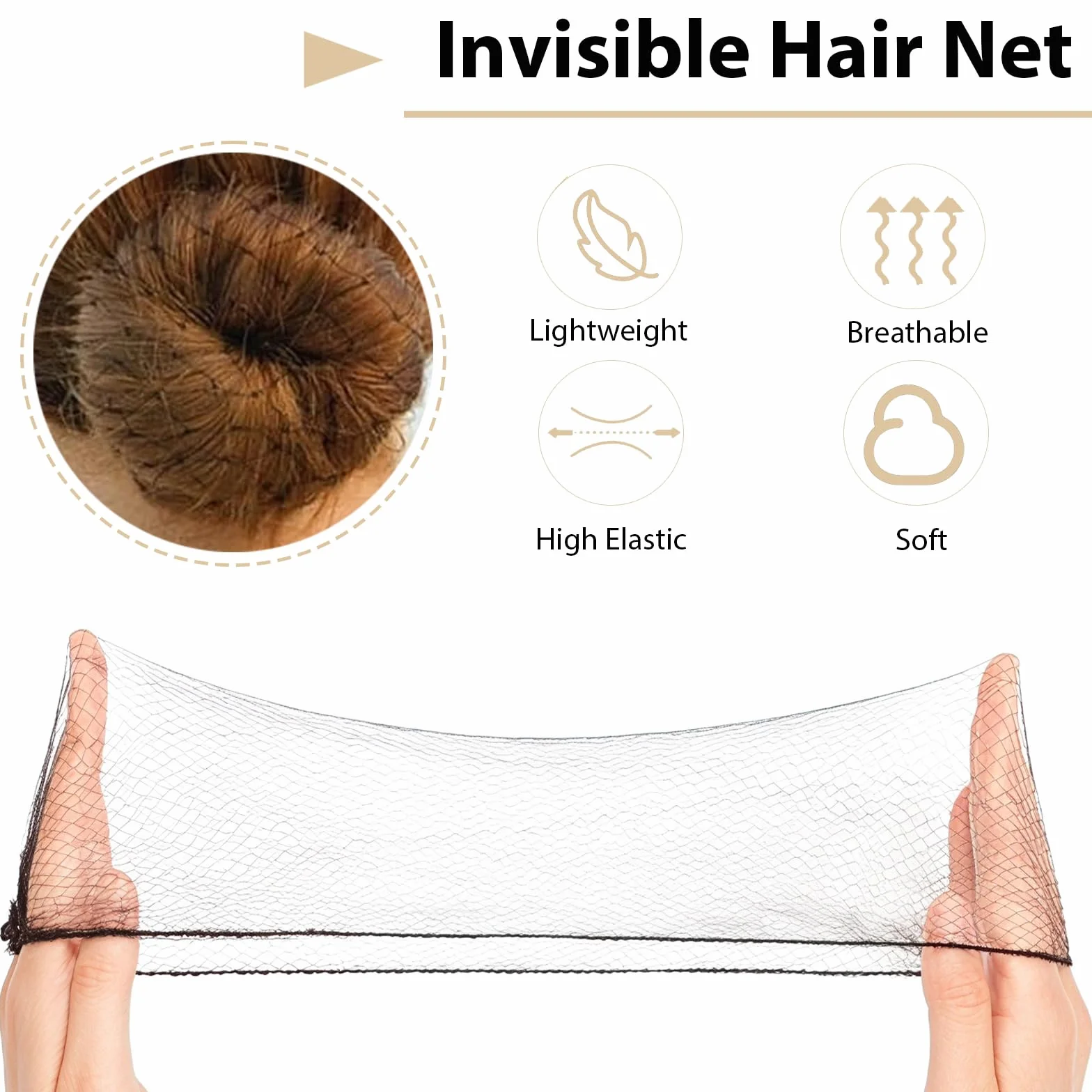 Ciambelle per chignon, set da 63 pezzi con retine per chignon, forcine e fasce elastiche, ciambelle per capelli, accessori per capelli per ragazze, bambini, donne, ballerine (nero)