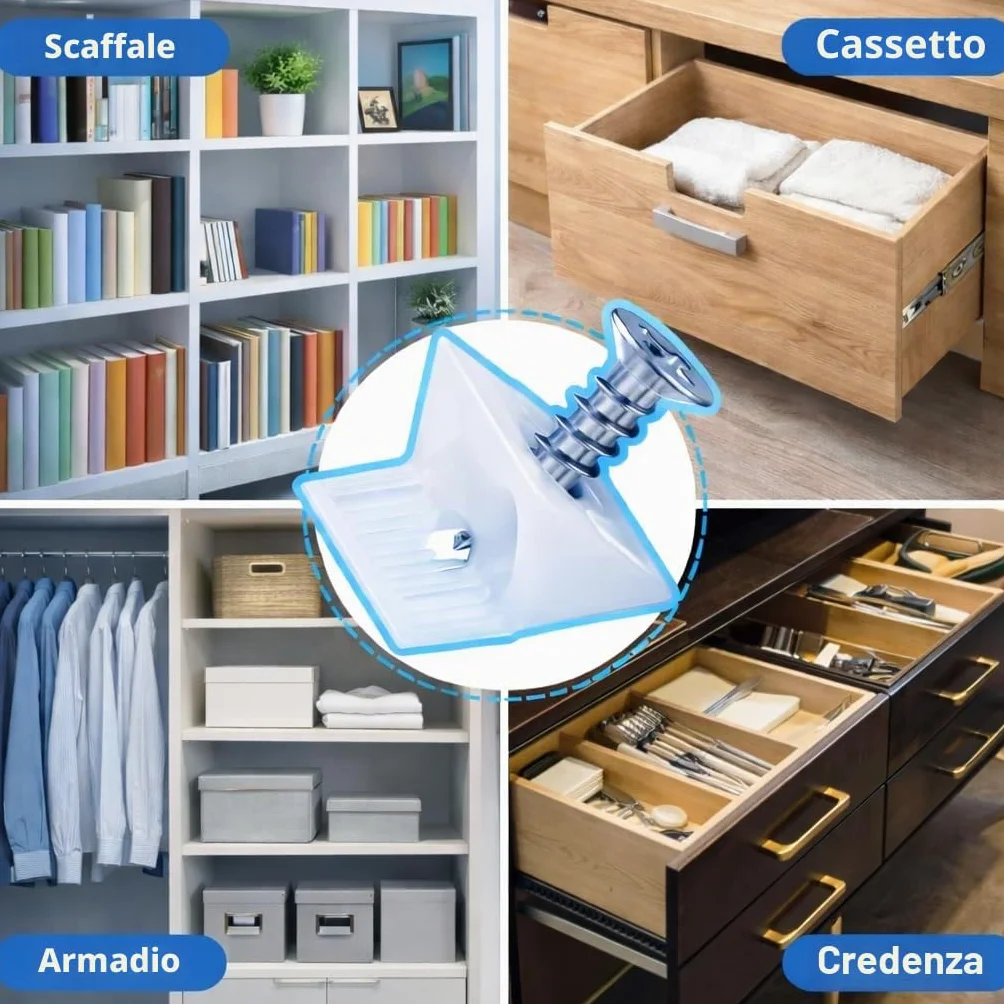 Kit riparazione cassetti con cunei e viti (150 pezzi)