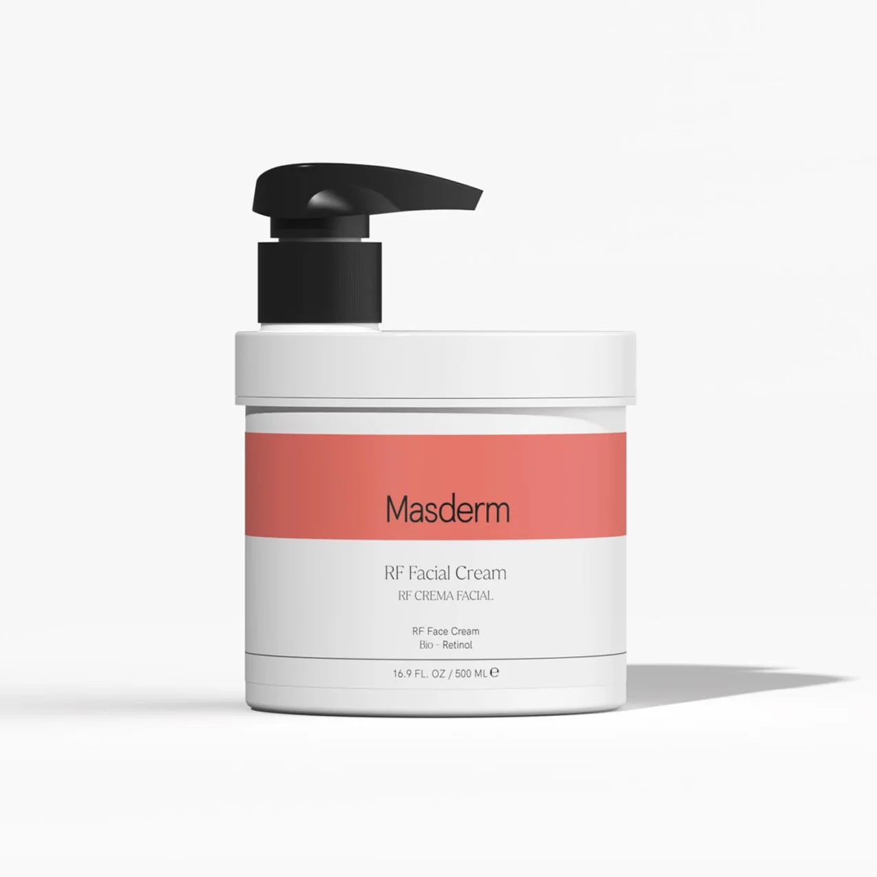 MASDERM - Crema Viso Radiofrequenza Idratante 500 ml, Gel Conduttore Professionale con Acido Ialuronico e Collagene, Crema Antirughe Rassodante Donna, Trattamento Antieta per Pelle Soda e Morbida