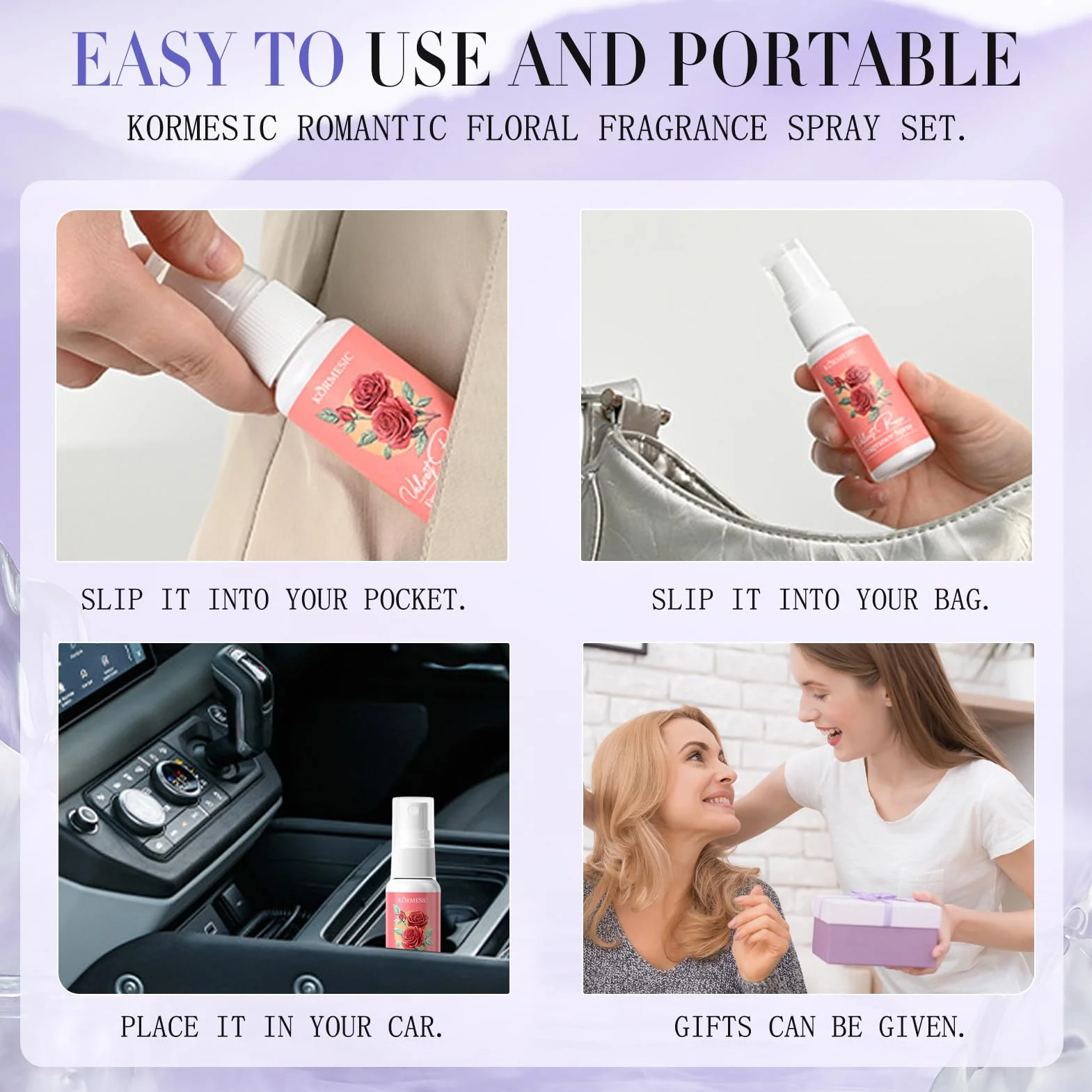 Set Profumi Donna, Acqua Corpo Profumata Donna, Acqua Profumata Corpo, Mini Profumi con Rosa, Agrumi, Begonia, Lris, Orchidea, Fragranzaromantica di Lunga Durata,Formato da Viaggio, 5 * 35ml