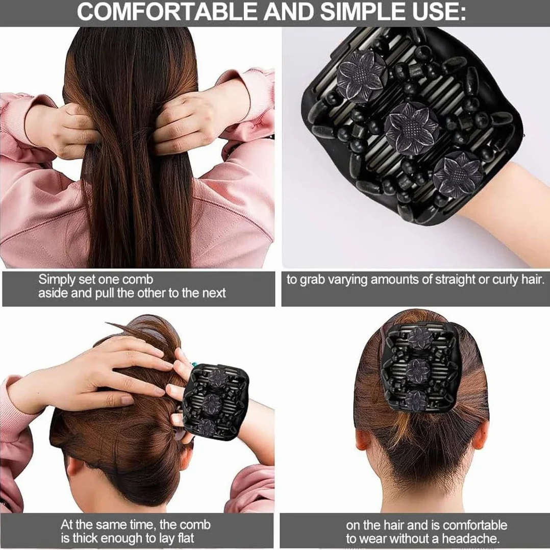 1pcs Pettine elastico per capelli - Accessori acconciatura donna: magic hair comb, fermagli e pettini per capelli, Strumento versatile per creare acconciature perfette