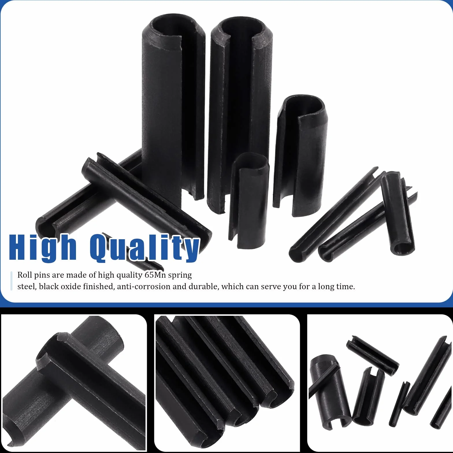 Glarks Set 230 perni a molla scanalati 11 misure M2 M3 M4 M5 M6 M8 M10 kit assortito