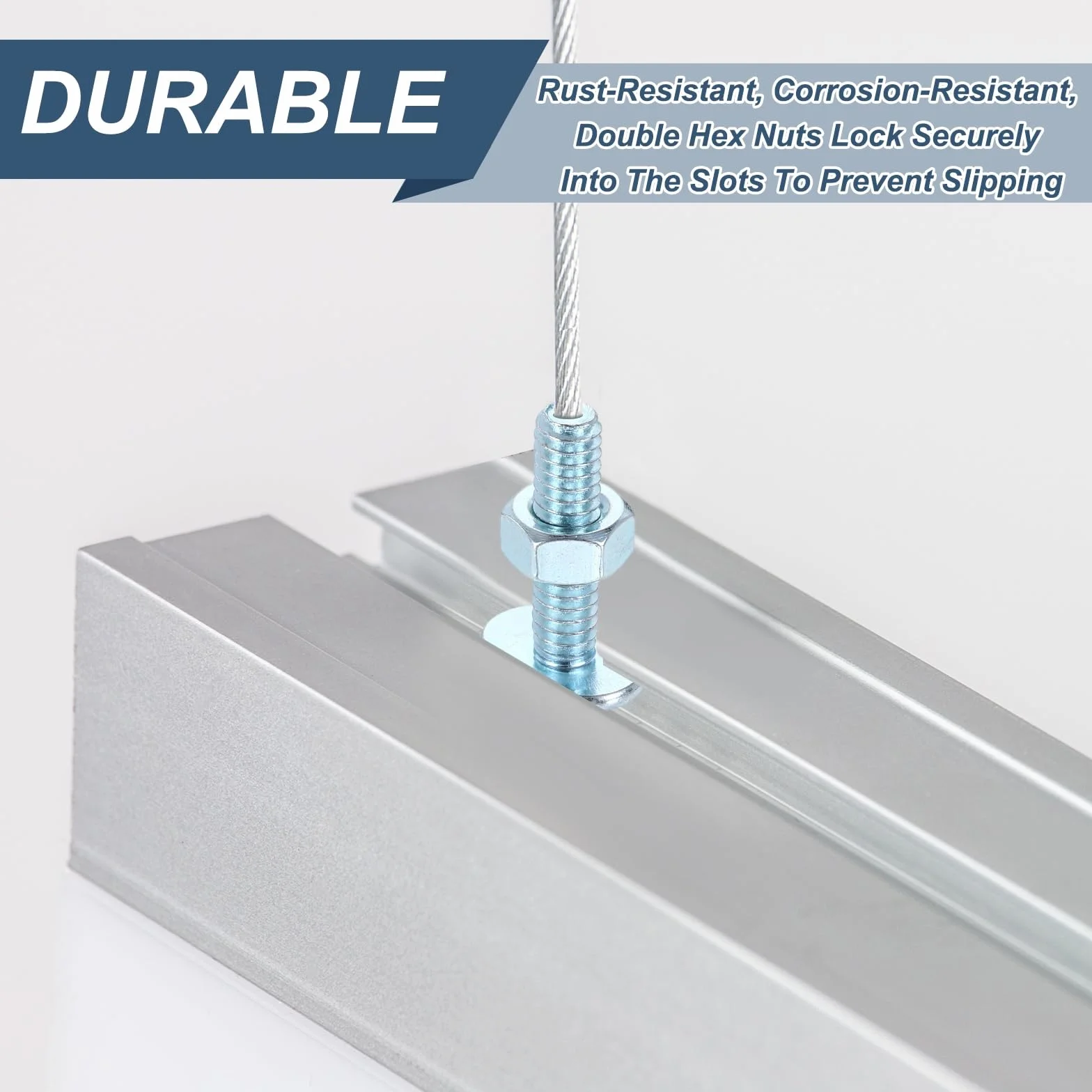 PATIKIL 1/4"-20 X 1-1/4" Bulloni A T Slot 16 Pezzi Con 32 Dadi Esagonali Argento