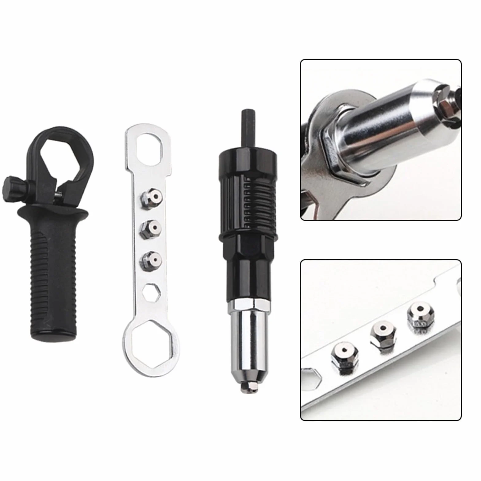 NexRen Kit Adattatore per Rivettatrice per Trapano Elettrico in Acciaio