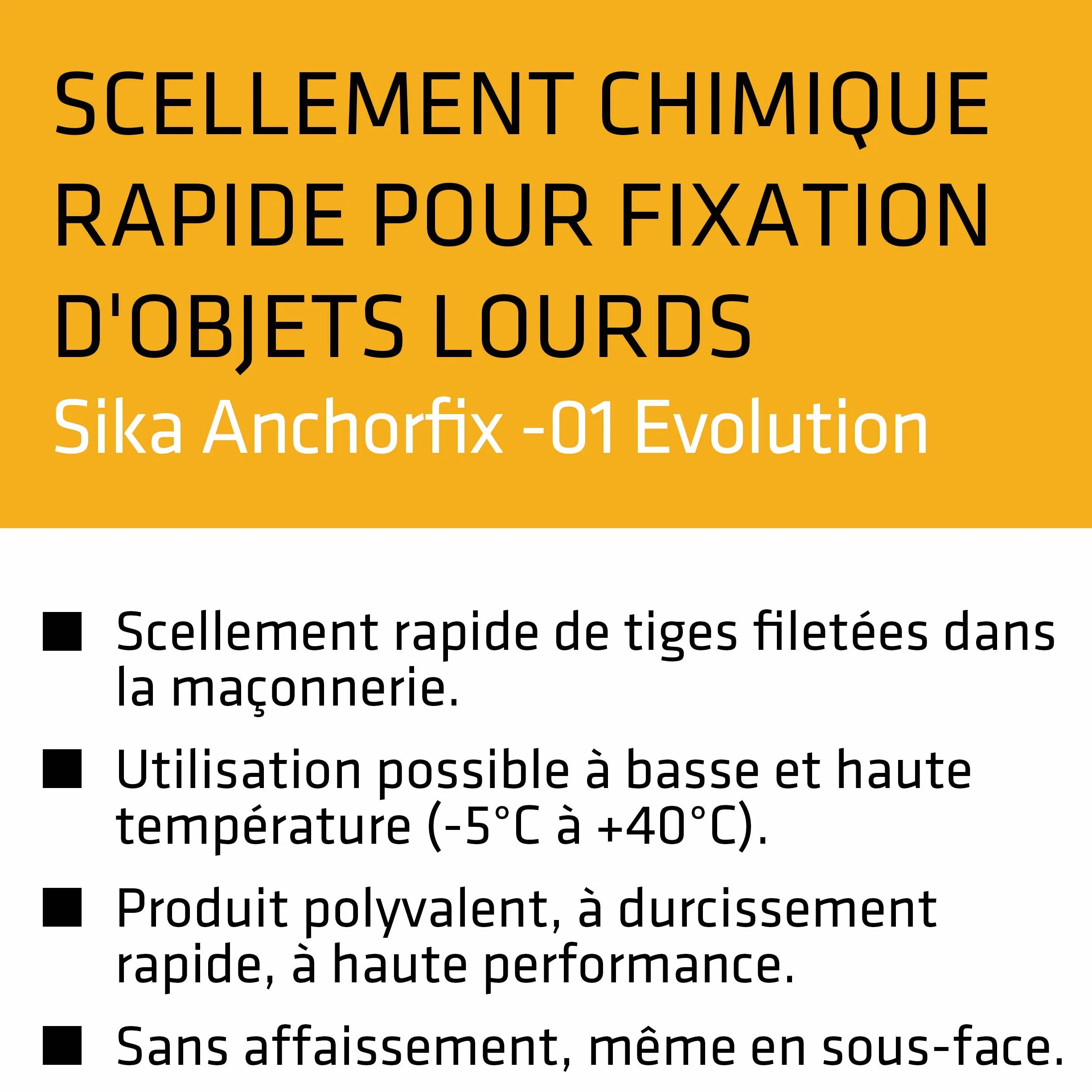 Sika Anchorfix 01 Evolution sigillante chimico rapido per fissaggio oggetti pesanti