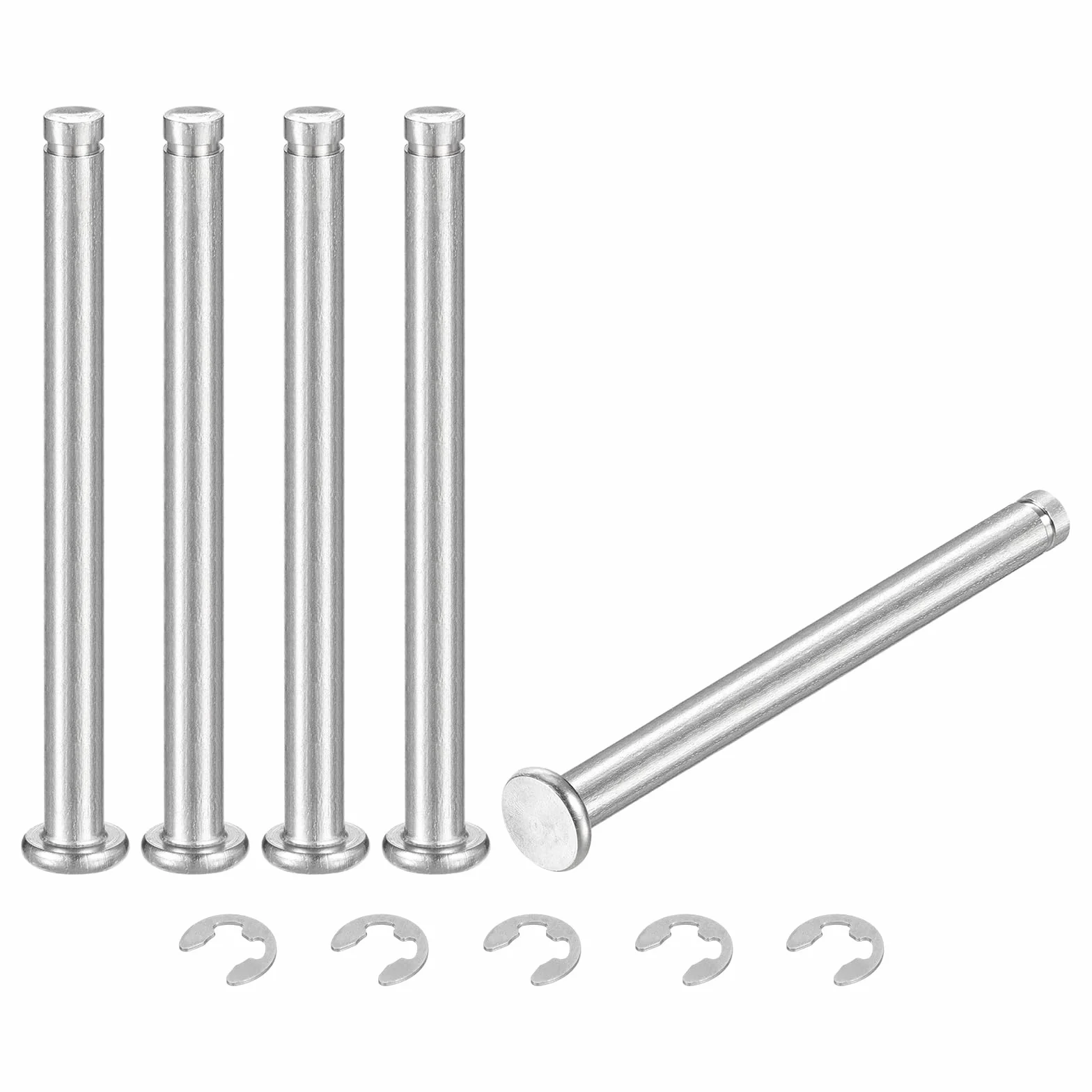 Perno Posizionamento Cilindrico M5x60mm Acciaio Inossidabile 304 con Clip Fissaggio
