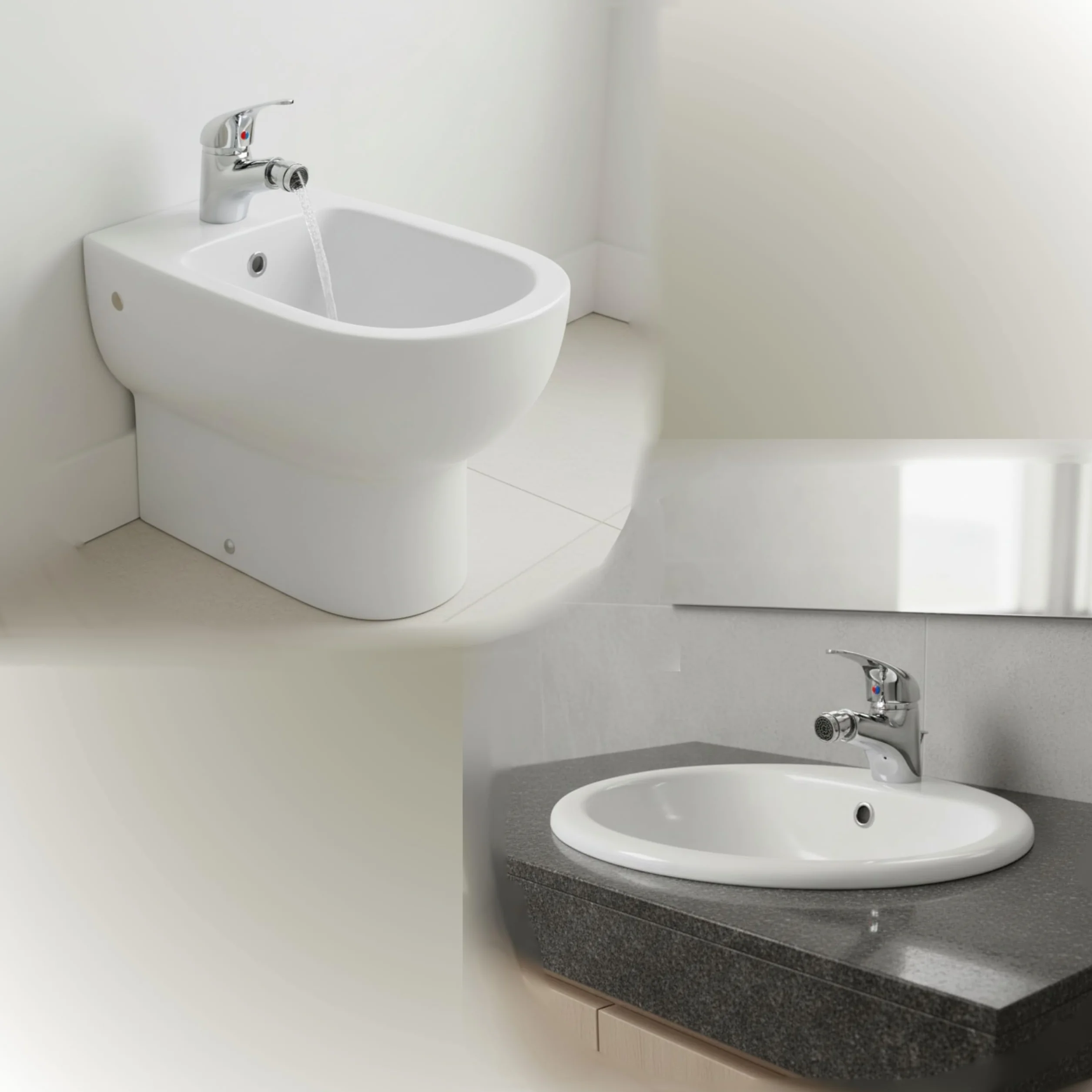 Yasta Rubinetto Bidet Miscelatore Argento con Testa Mobile Orientabile 360 Gradi per Lavabo Lavandino, Leva Monocomando