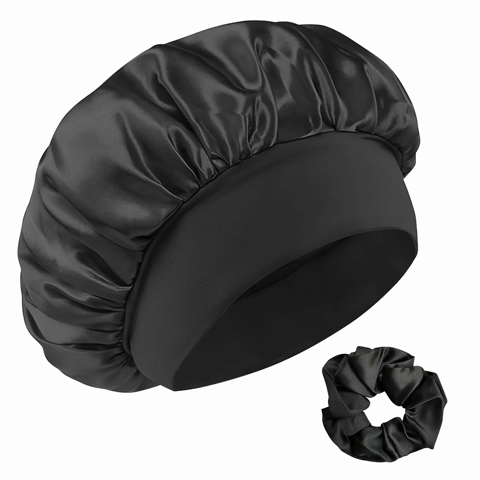 Cuffia in raso con elastici per capelli