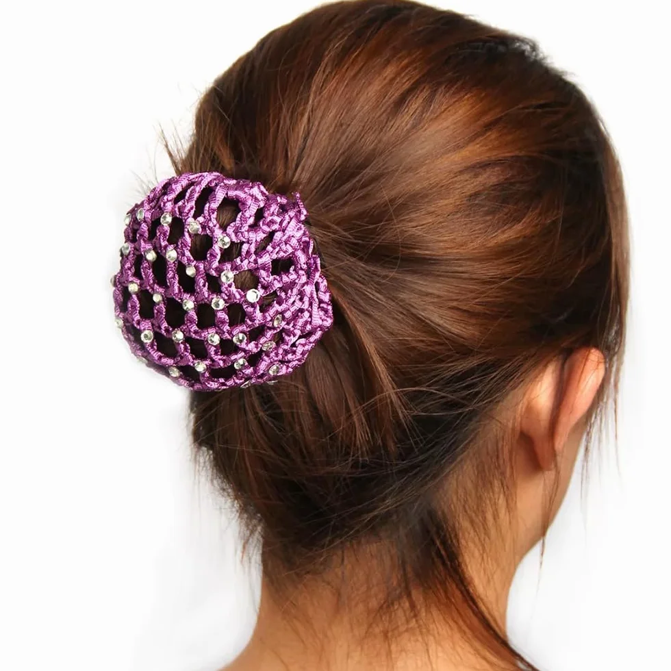 5 Pezzi, Retina per Capelli Chignon, Bambina con Perline, Ballet Bun Net, haarnetz, Accessori per i Capelli,con Strass
