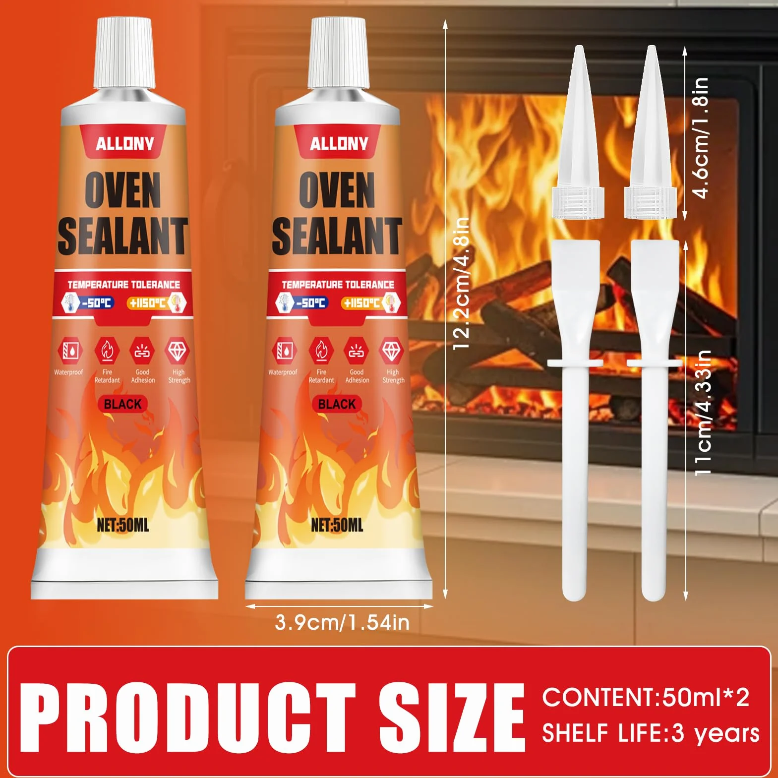 Silicone Alte Temperature 1000 Gradi 100ML per Forno Stufa Vetro Caminetti