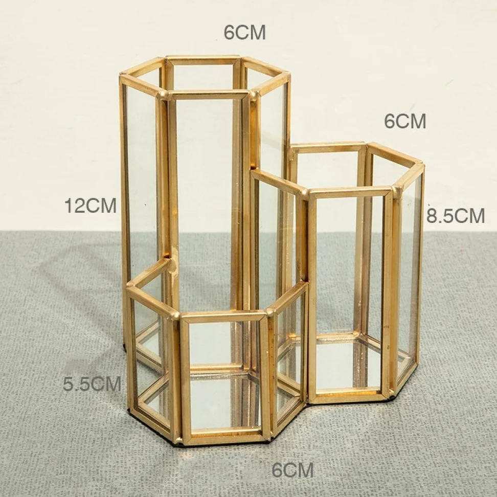 Organizer Per Cosmetici Porta Pennelli Per Trucco In Vetro Portaoggetti Per Trucco Trasparente, Portaoggetti Per Gioielli Per Profumo Porta Pennelli Per Strumento Di Bellezza Per Unghie, Scatola Per C