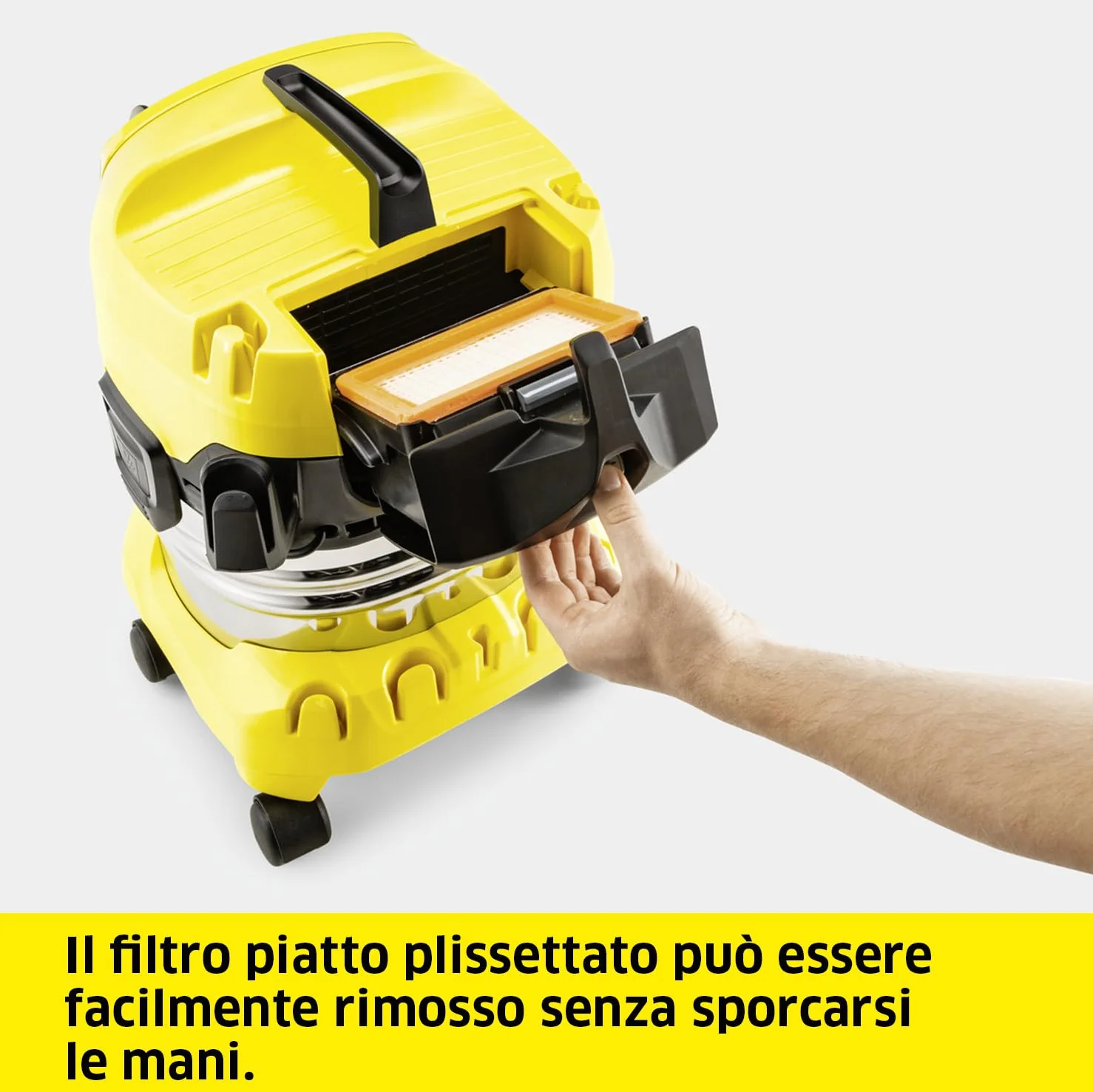 KÄRCHER aspiratore solidi liquidi WD 4 S V-20/5/22 1000 W contenitore acciaio inox 20 l tubo aspirazione 2,2 m funzione soffiante