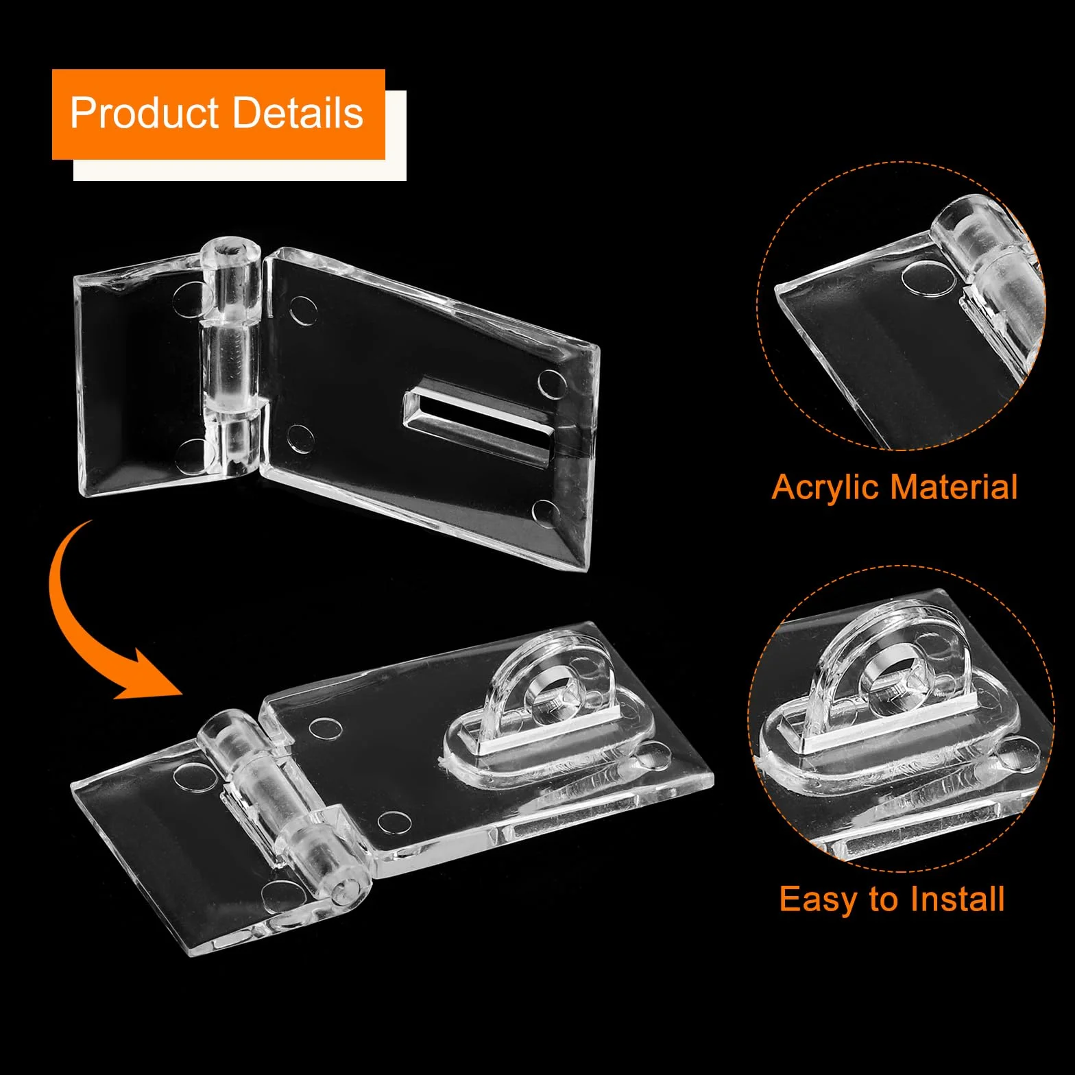 QUARKZMAN 10pz 55x25mm Fermaglio a Latch in Acrilico Trasparente Mini Cerniera per Scatola di Gioielli
