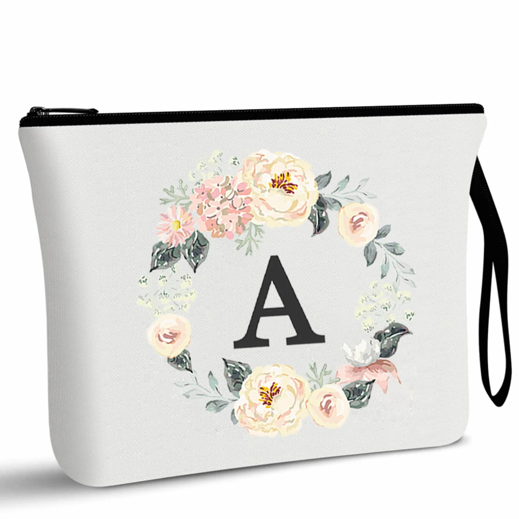 Borsa per il trucco per donna, borsa per il trucco con 26 lettere dalla A alla Z, borsa per cosmetici personalizzata, regali di compleanno per donne e mamme, regali per la sposa e la damigella d'onore