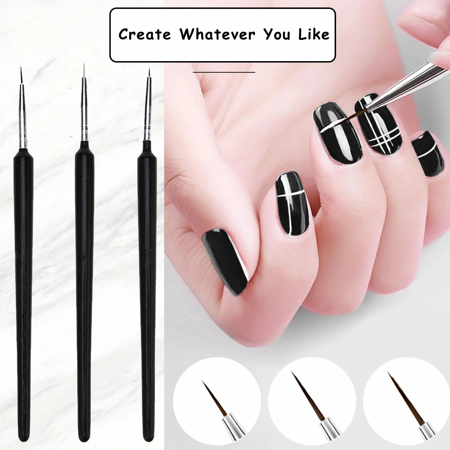 Dual-ended Nail Art Penna,Spazzola per Unghie UV,2 in 1 Nail Art Brush Dual Ended Polygel Spazzola,Accessori Unghie,Strumenti Gel UV Acrilico Unghie Extension Nail
