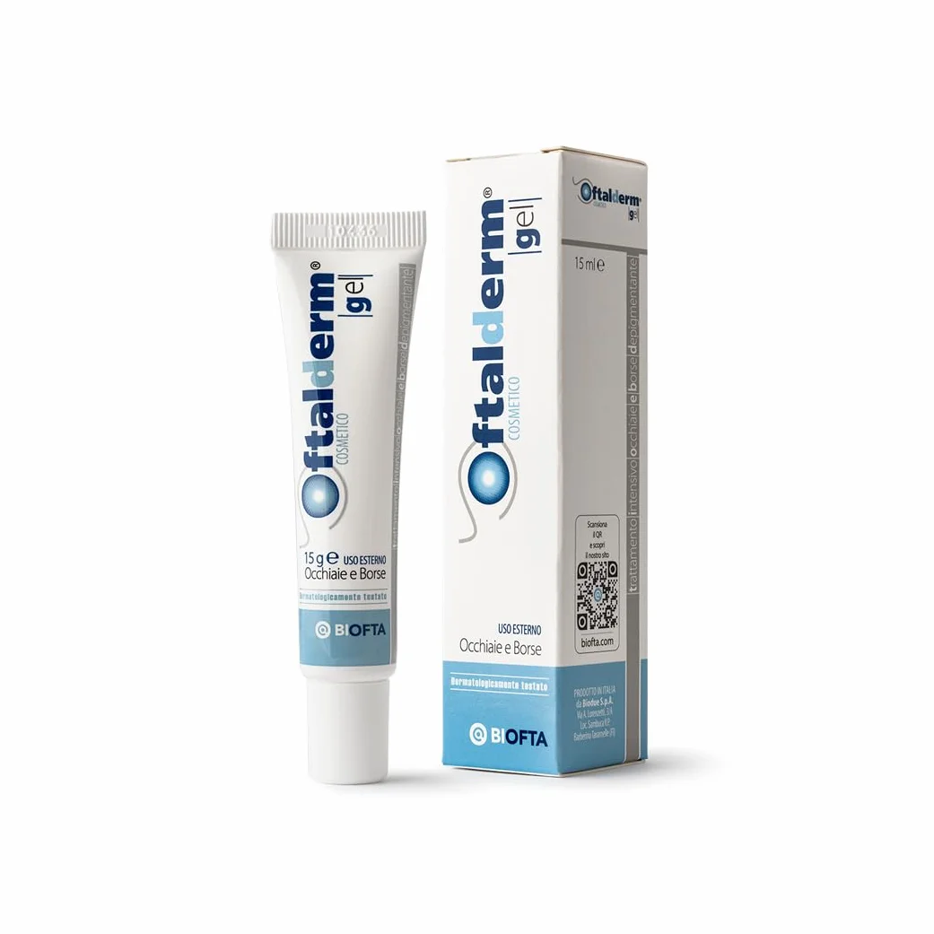 Oftalderm Gel tubo da 15 ml - Gel per la levigatezza della cute e la tensione delle borse. Migliora l’idratazione, attenua le linee sottili e le rughe e dona luminosità alla cute