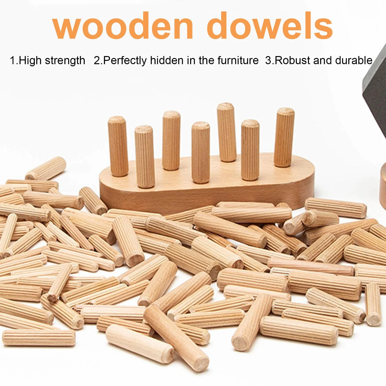 Tasselli Legno Conici Scanalati 6mm 8mm 10mm per Mobili Fai da te 225 Pz