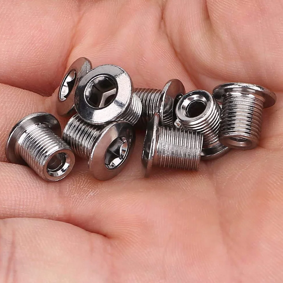 Bulloni per Corone in Lega di Alluminio M8 Argento 5 Set per Bici da Corsa MTB Bici da Strada