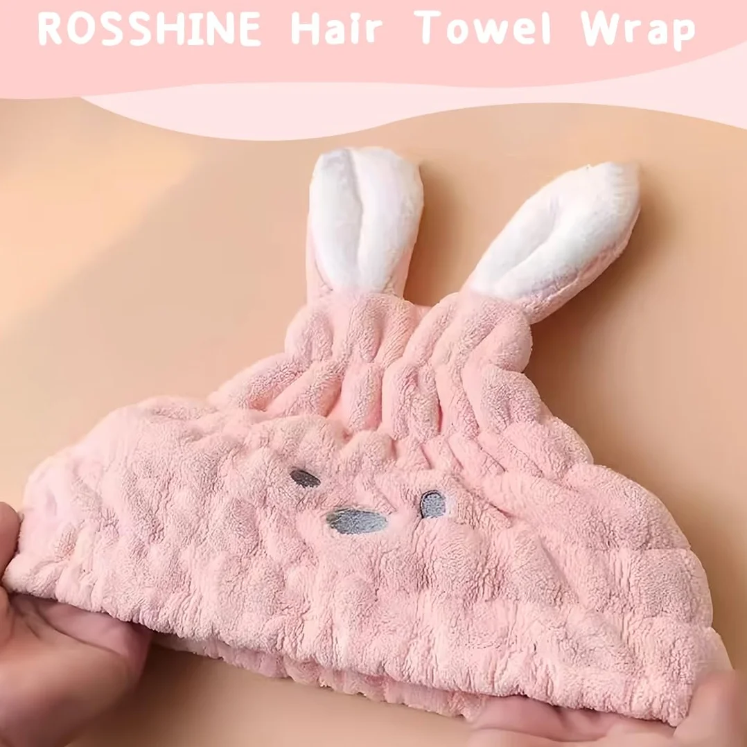 Asciugamano Capelli Turbante, 2 Pezzi Asciugamano Microfibra Capelli Bambini, Morbido Turbante Asciugacapelli, Asciugamano per Capelli Donna Ragazze Corti