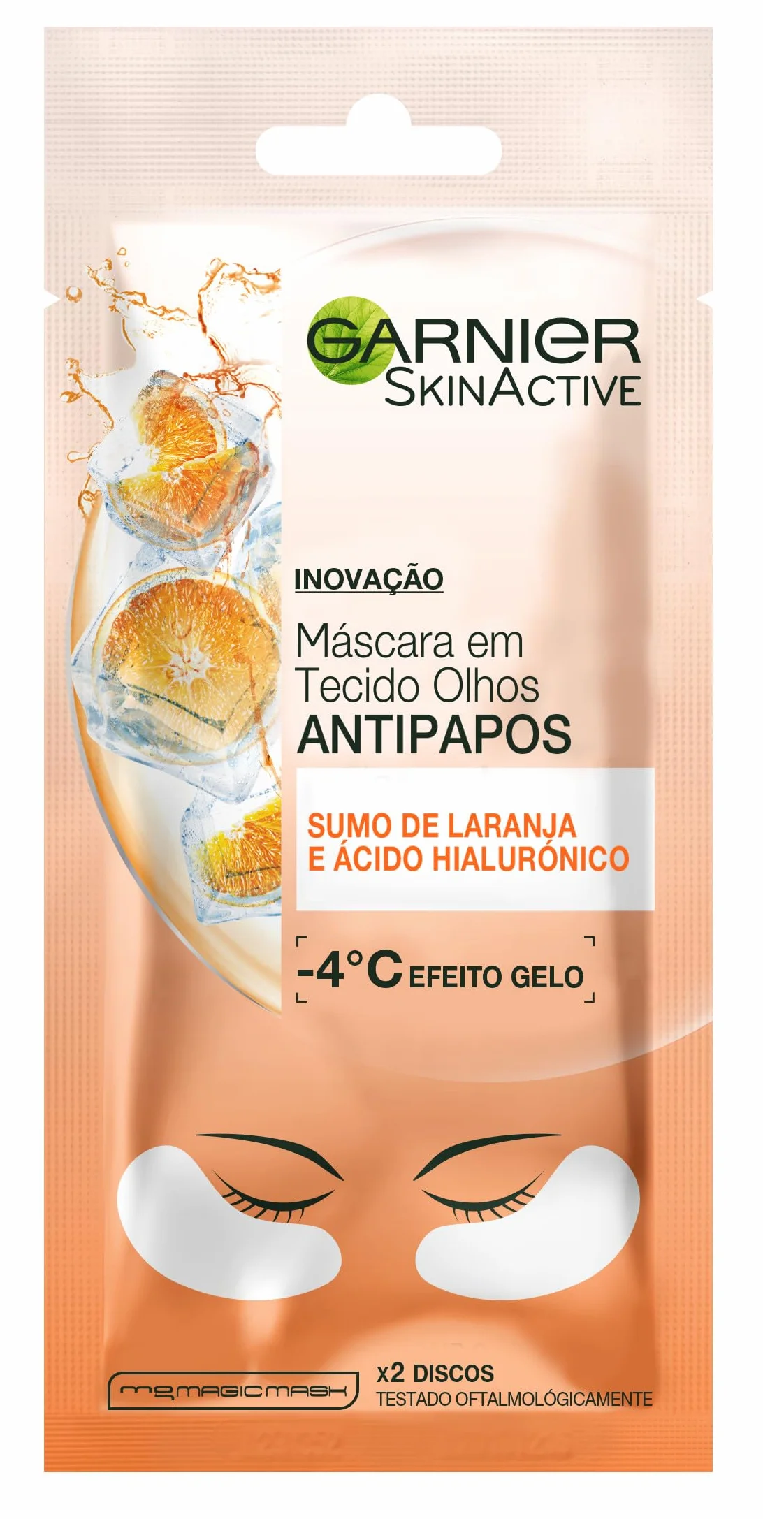 Garnier Skincare Maschera Occhi Anti Fatica con Succo d'Arancia e Acido Ialuronico, 6 g