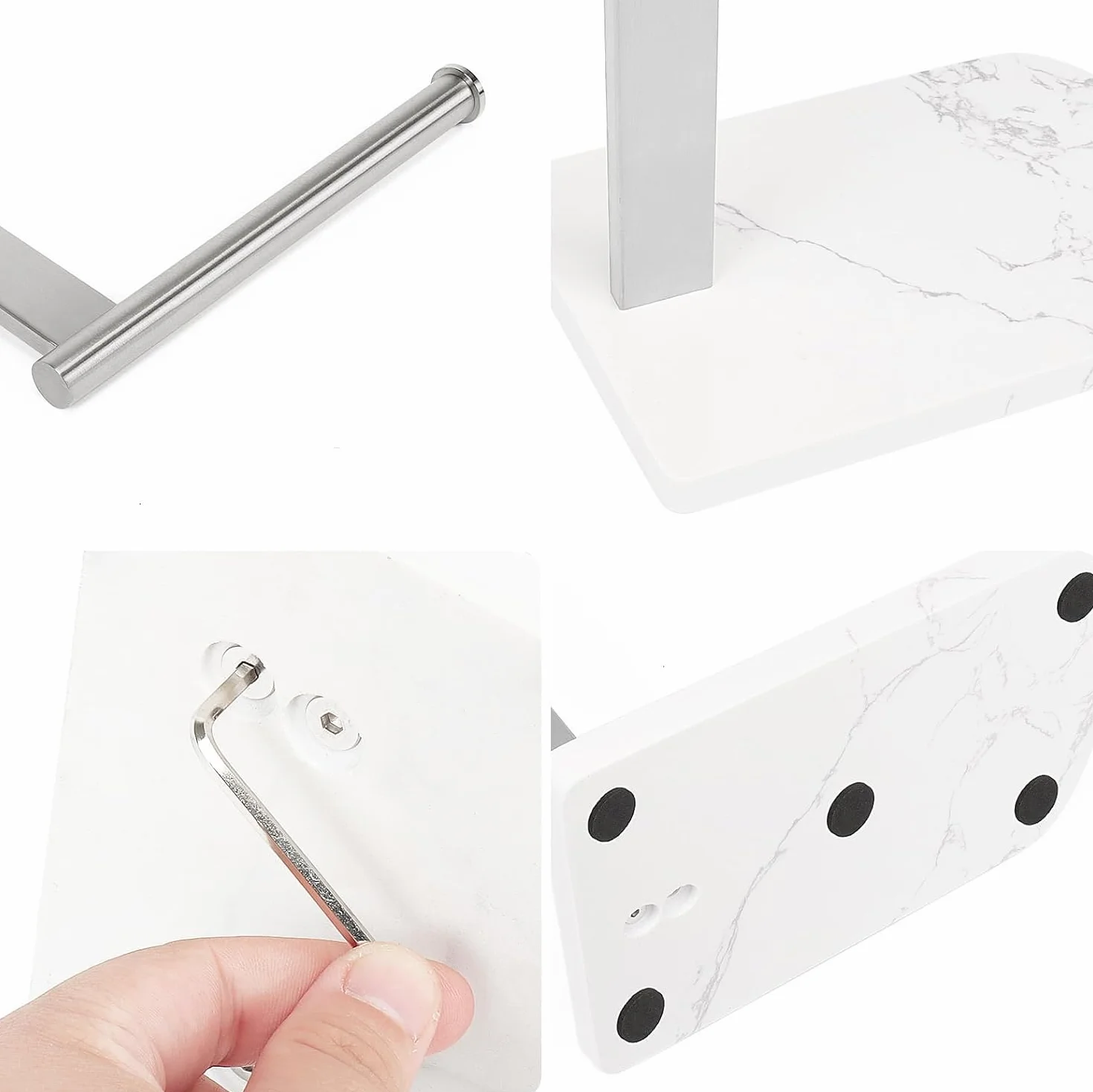 NearMoon Porta asciugamani in acciaio inox 304 a forma di L autoportante nichel per bagno