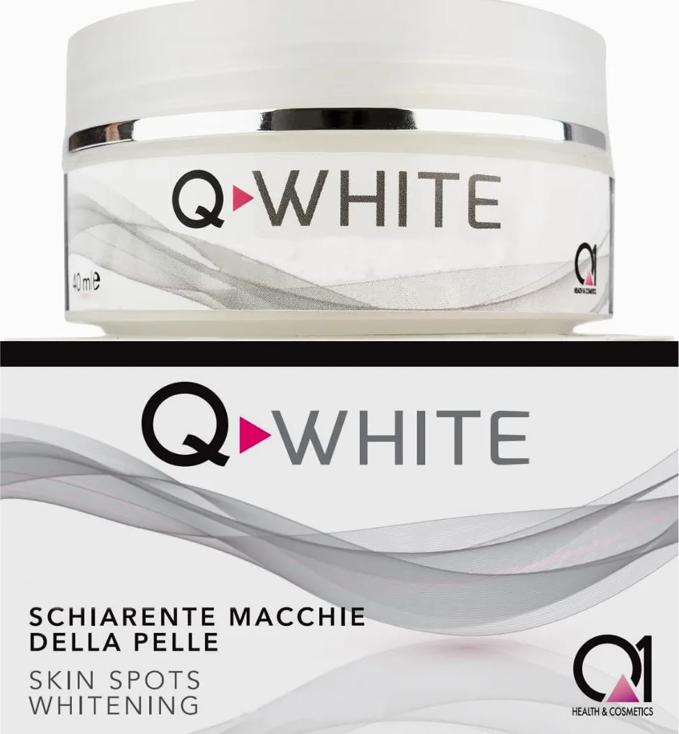 Q-WHITE crema gel schiarente sbiancante per le macchie della pelle di varia origine (ipercromia, iperpigmentazione, melasma, macchie solari, senili, ormonali da infiammazione post operatoria .)