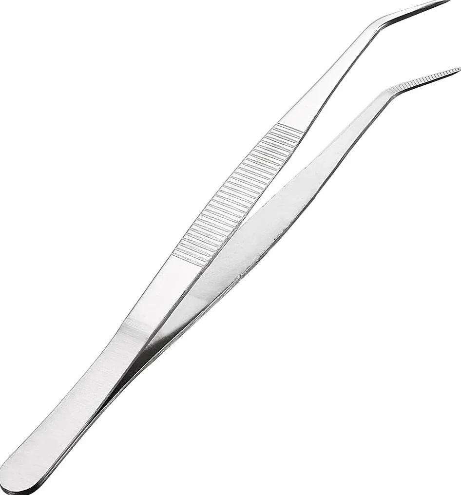 Pinzette in Acciaio Inossidabile 20 cm Punta Zigrinata 60 Gradi MMOBIEL