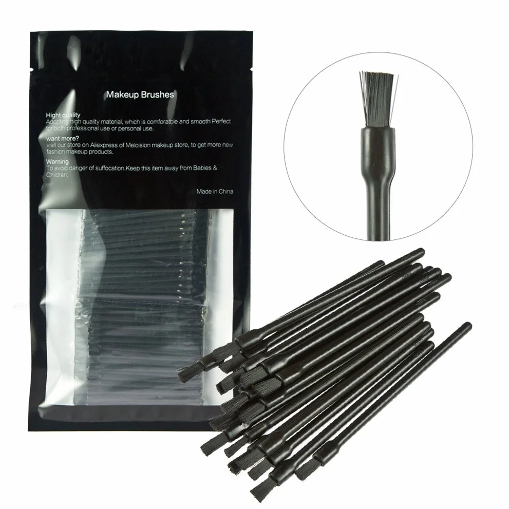100 Pezzi Monouso Labbro Pennelli Rossetto Lucentezza Bacchette Bastoncino Applicatore Trucco Attrezzi Kit, Nero
