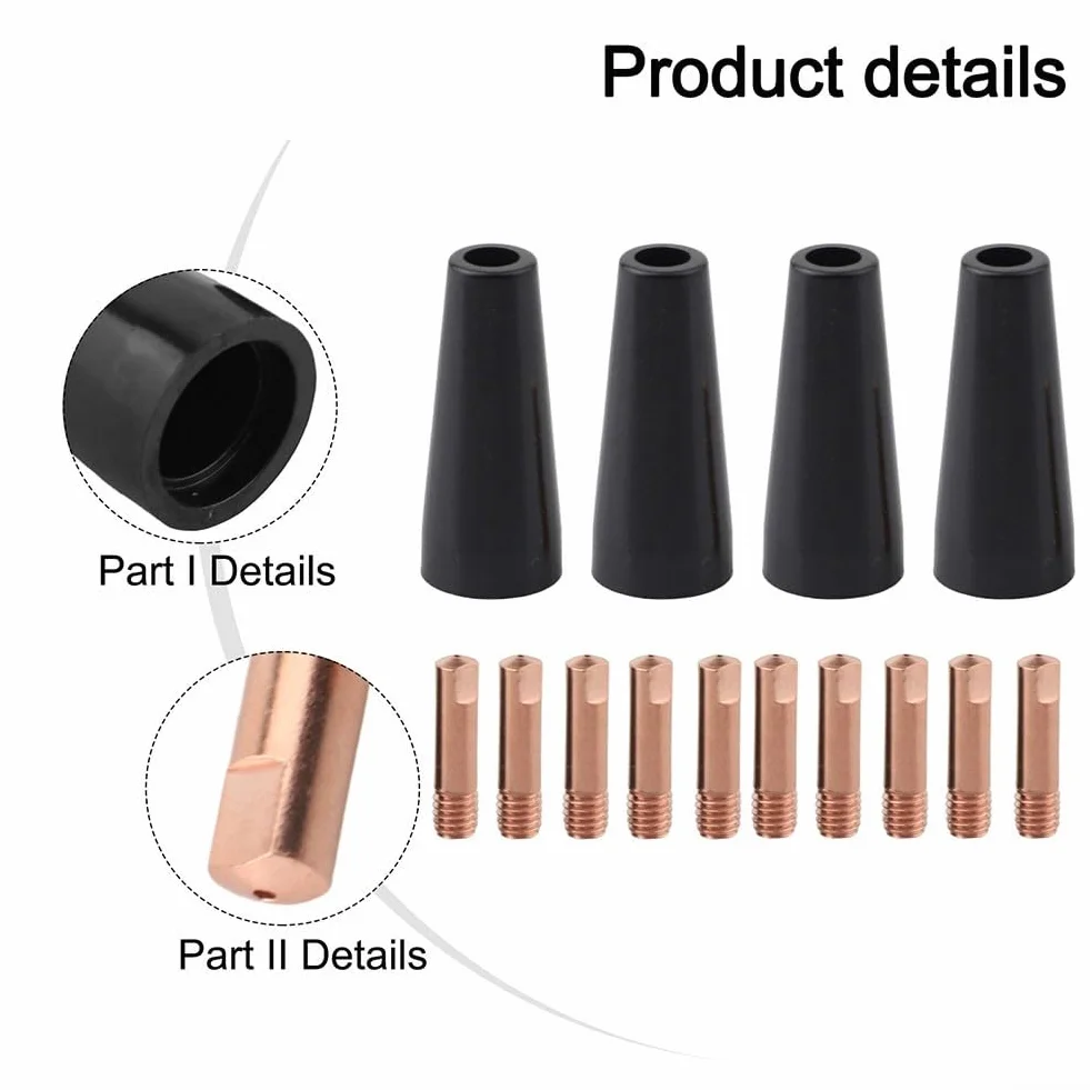 Kit punte ugelli saldatura MIG 0,9 mm 15AK MB15 rame 14 pezzi