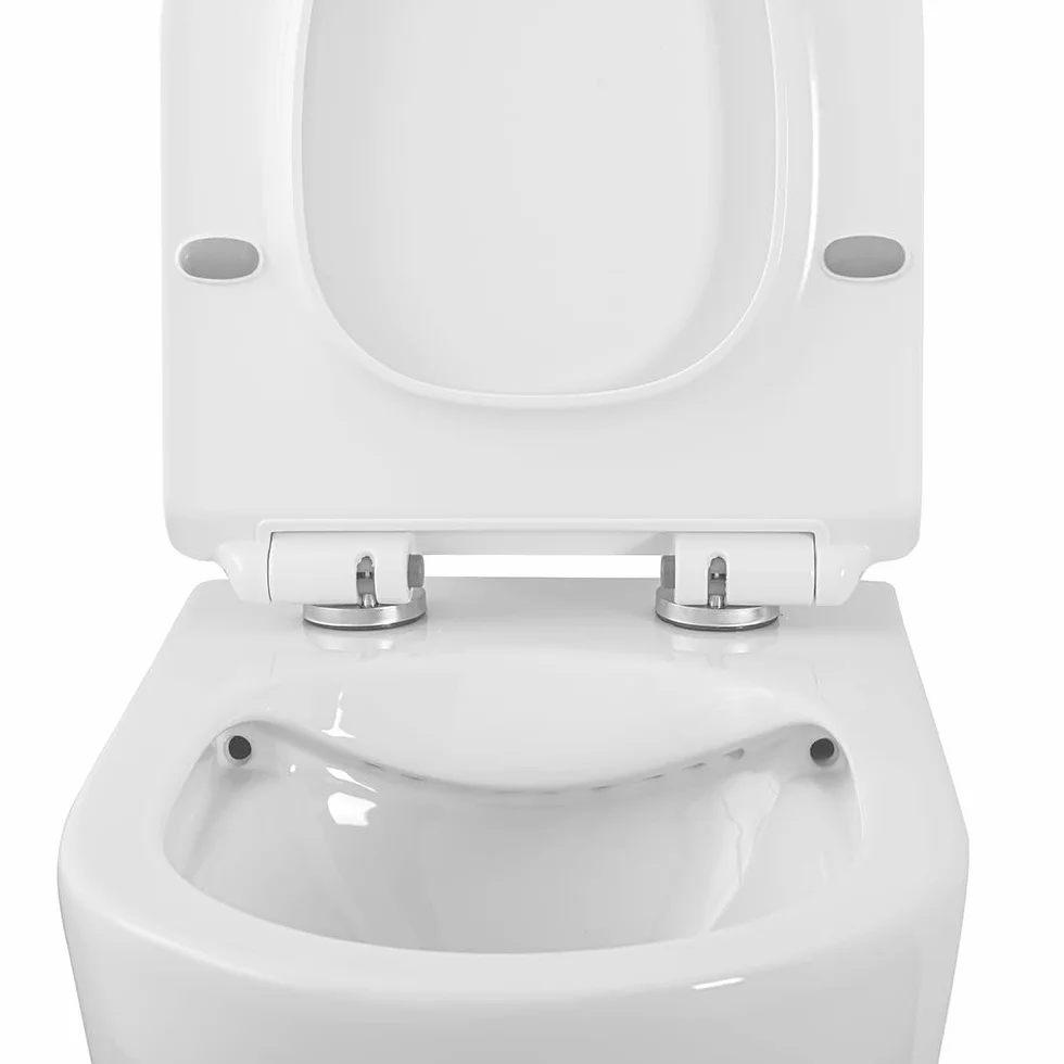 Set Sanitari Vaso + Bidet Sospesi Rimless Bianco con Copriwater Soft-Close