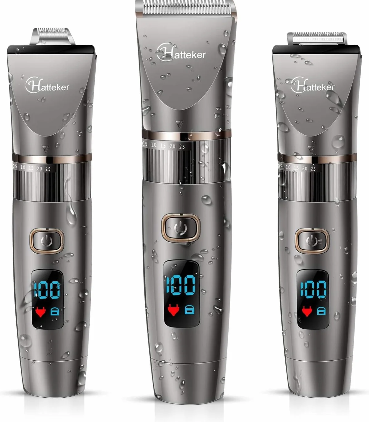 Hatteker Tagliacapelli Uomo Tagliatrice Professionale Capelli Taglierina Barbiere Barba Elettrica Trimmer e Precisione Impermeabile