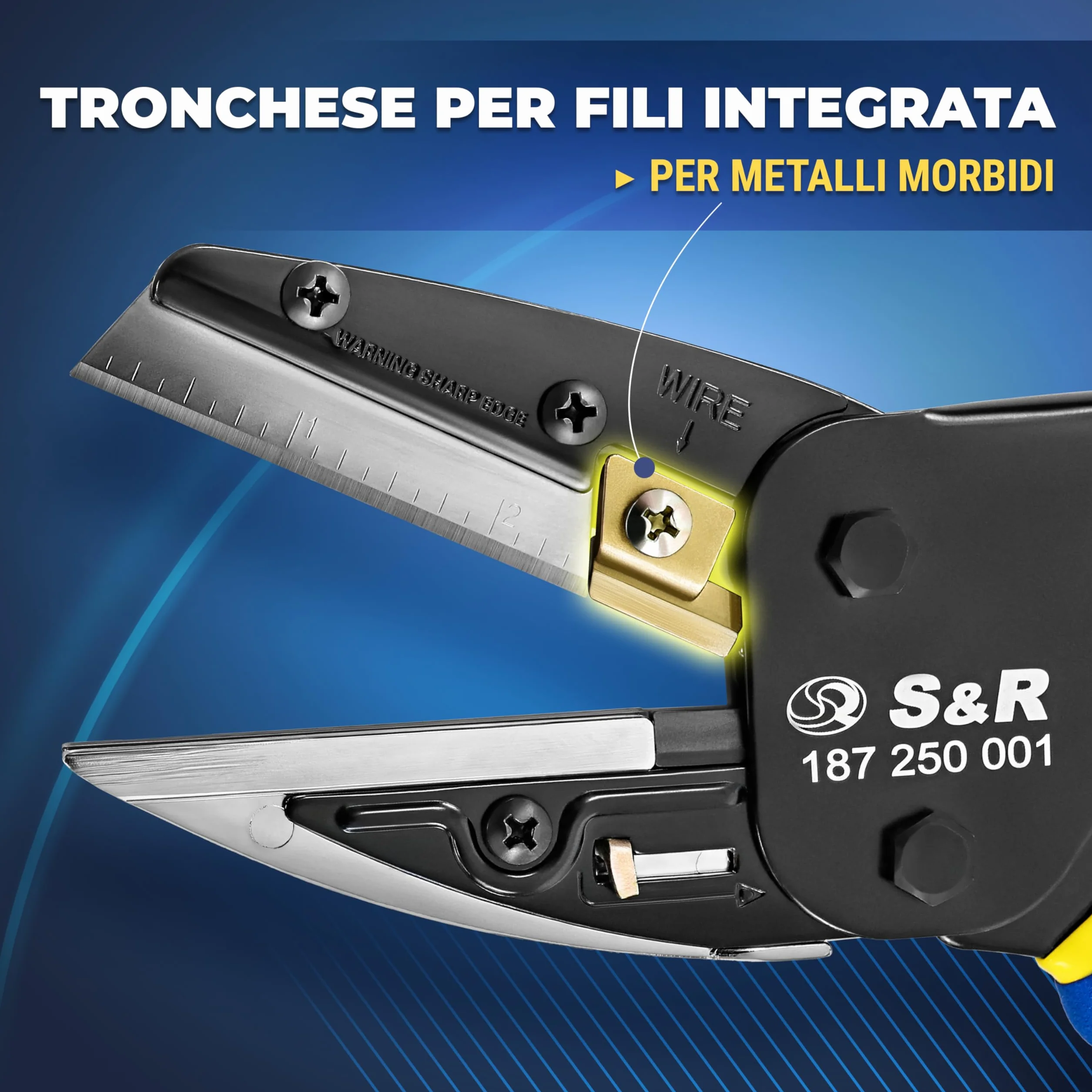 S&R Forbici Elettricista Cesoie Multiuso Cavi Gomma Cuoio Plastica