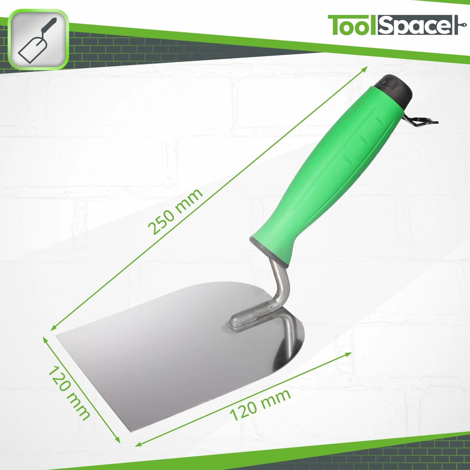 ToolSpace Cazzuola di precisione in acciaio inox 120 mm manico gommato