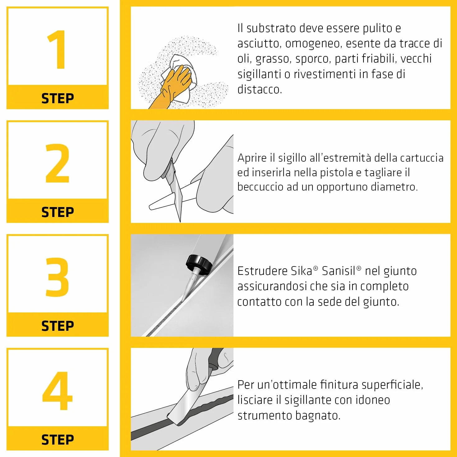 Sigillante siliconico universale SikaSeal-170 Bianco 300ml impermeabile antimuffa UV