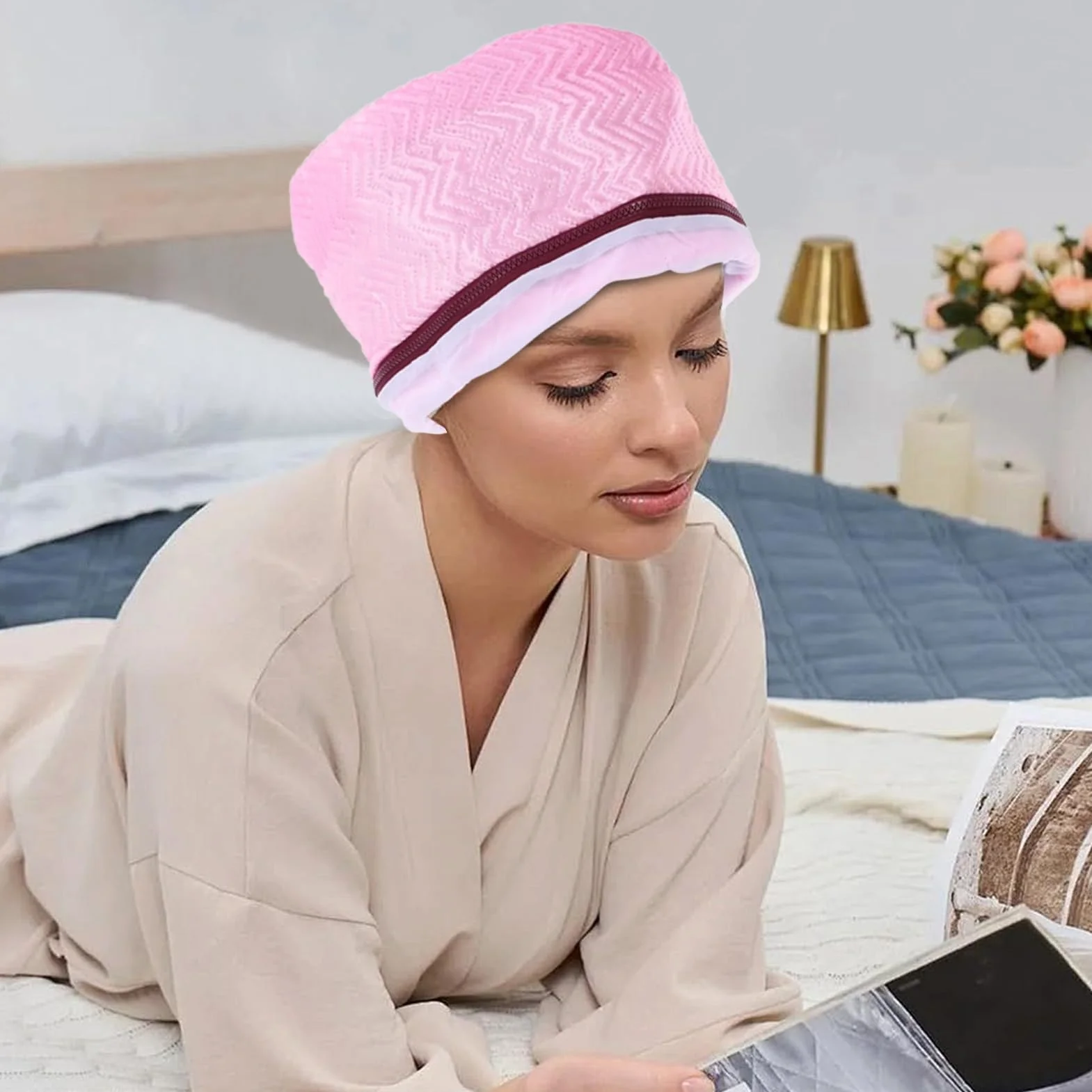 Cappello Vaporizzatore per Capelli | Cappuccio Asciugacapelli a 2 Livelli di Calore,Cuffia Termica Portatile Per Capelli - Per Styling E Condizionamento Profondo Per Donne E Ragazze Cura Della Casa E