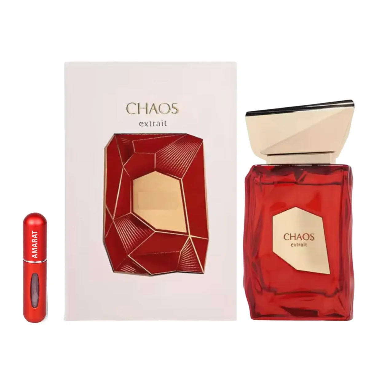 Profumo Chaos Extrait 100 ml, Extrait de Parfum – Profumo Arabo Unisex a Lunga Durata, Include Atomizzatore Ricaricabile 5 ml, Fragranza Legnata Speziata con Tocco Orientale (Chaos Extrait)