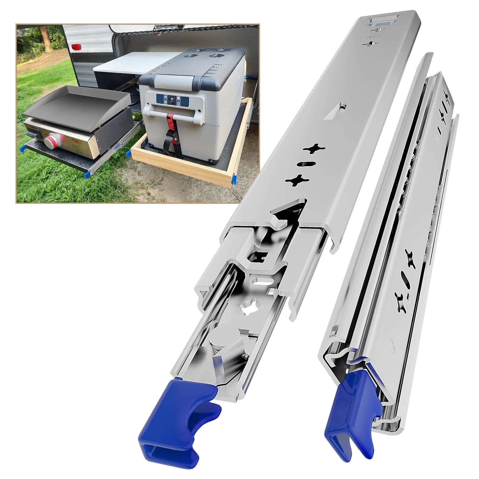 AOLISHENG Guide per cassetti pesanti estrazione totale 120kg 1 paio 300-1000mm