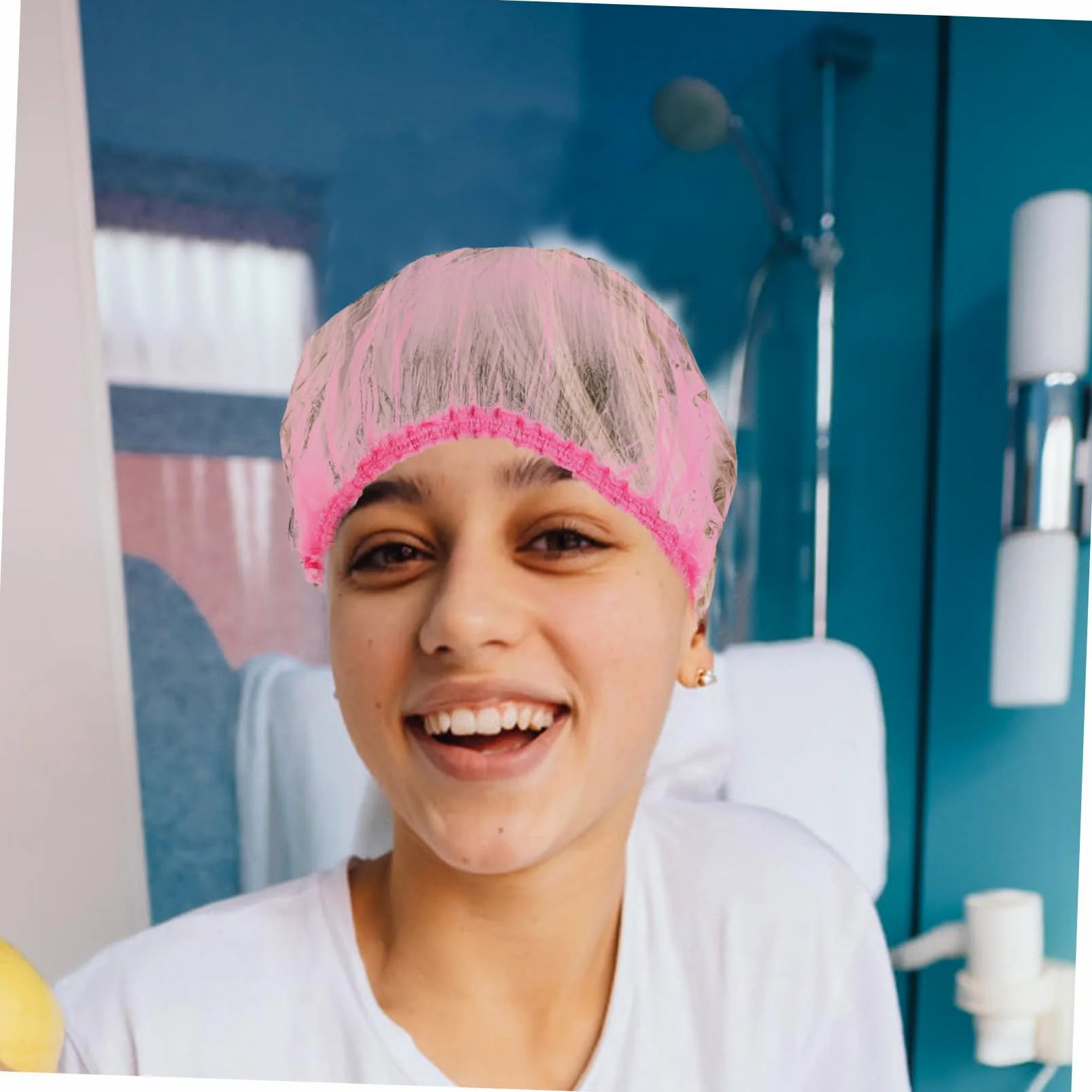 Cuffie Da Doccia Monouso Elastiche Grandi 44 Cm 500 Pezzi Impermeabili Per Donna Chioma Lunghi Uso Casa Spa Salone Hotel