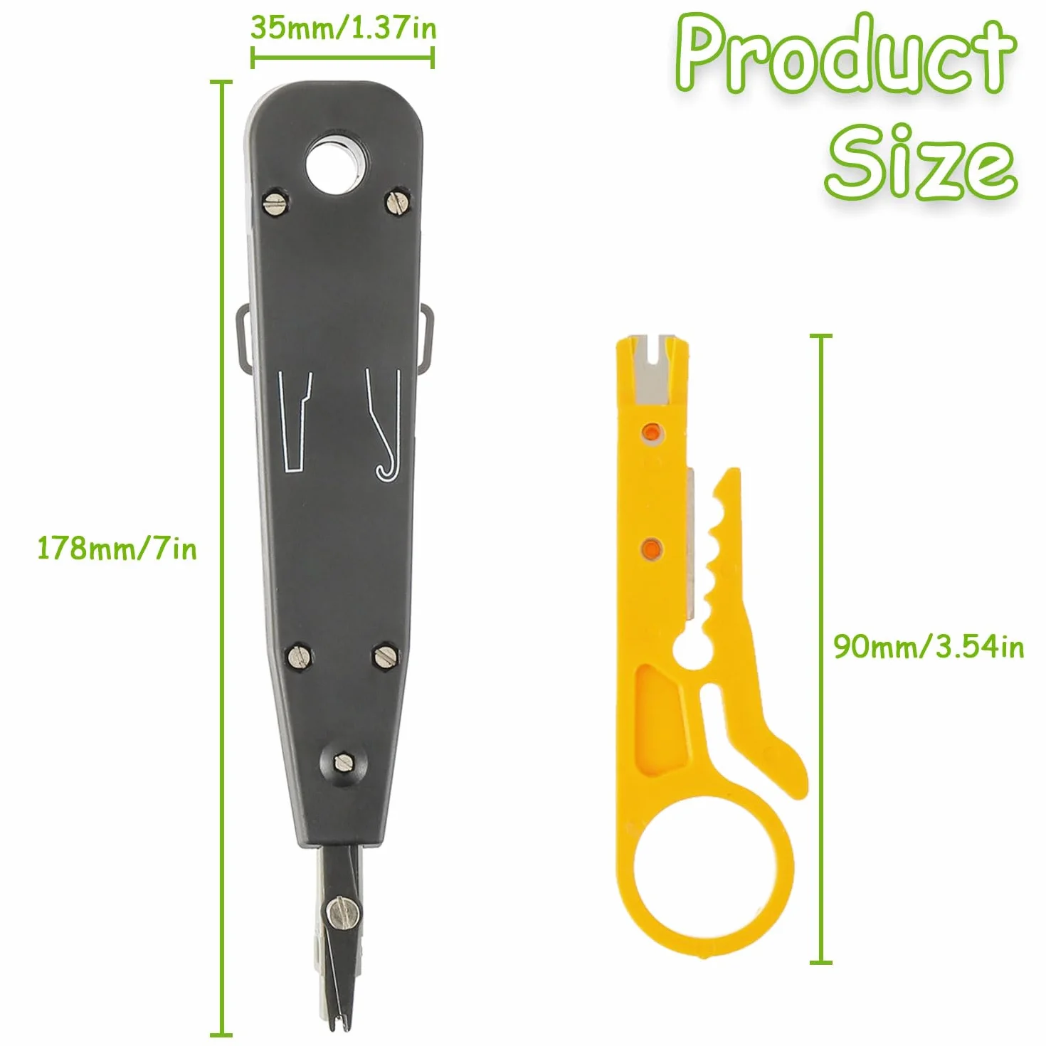 LSA Strumento Punch Down Attrezzo Pinza Crimpatrice di Impatto per Prese di Rete Nero